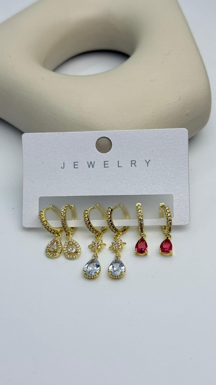 Vip6 6 Lı Taşlı Set Küpe