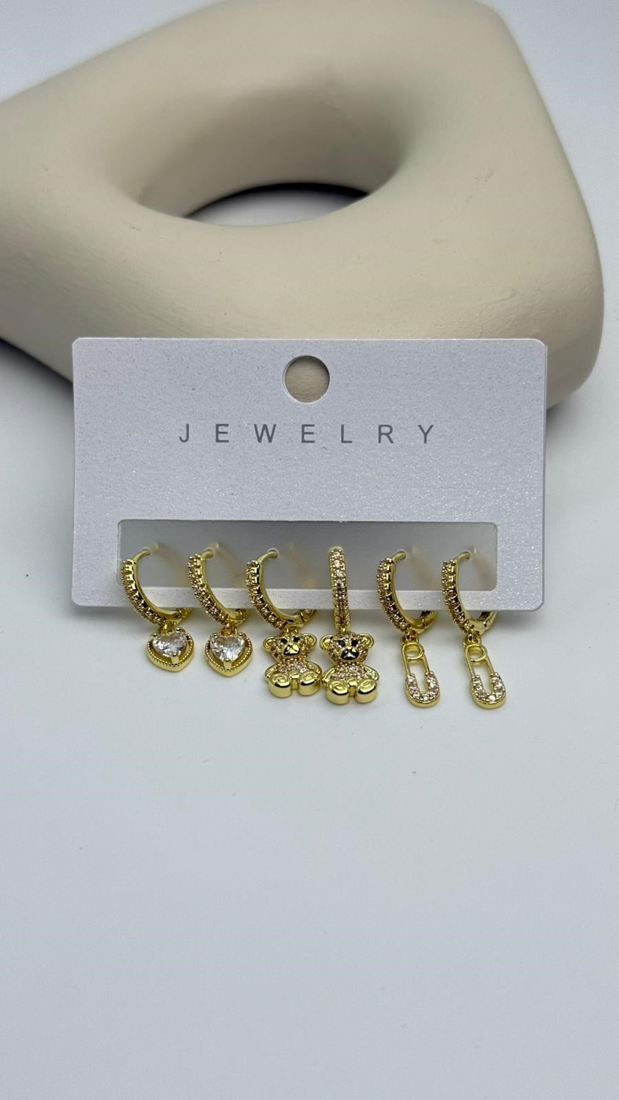 Vip6 6 Lı Taşlı Set Küpe