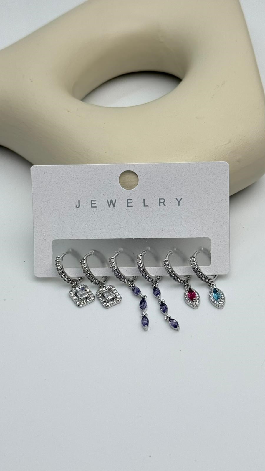 Vip6 6 Lı Taşlı Set Küpe