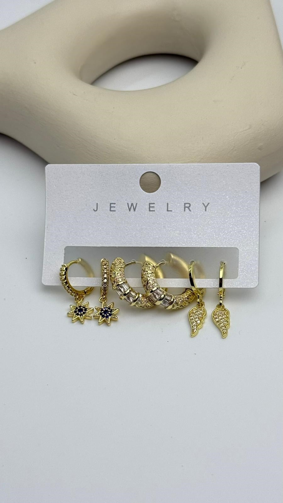 Vip6 6 Lı Taşlı Set Küpe