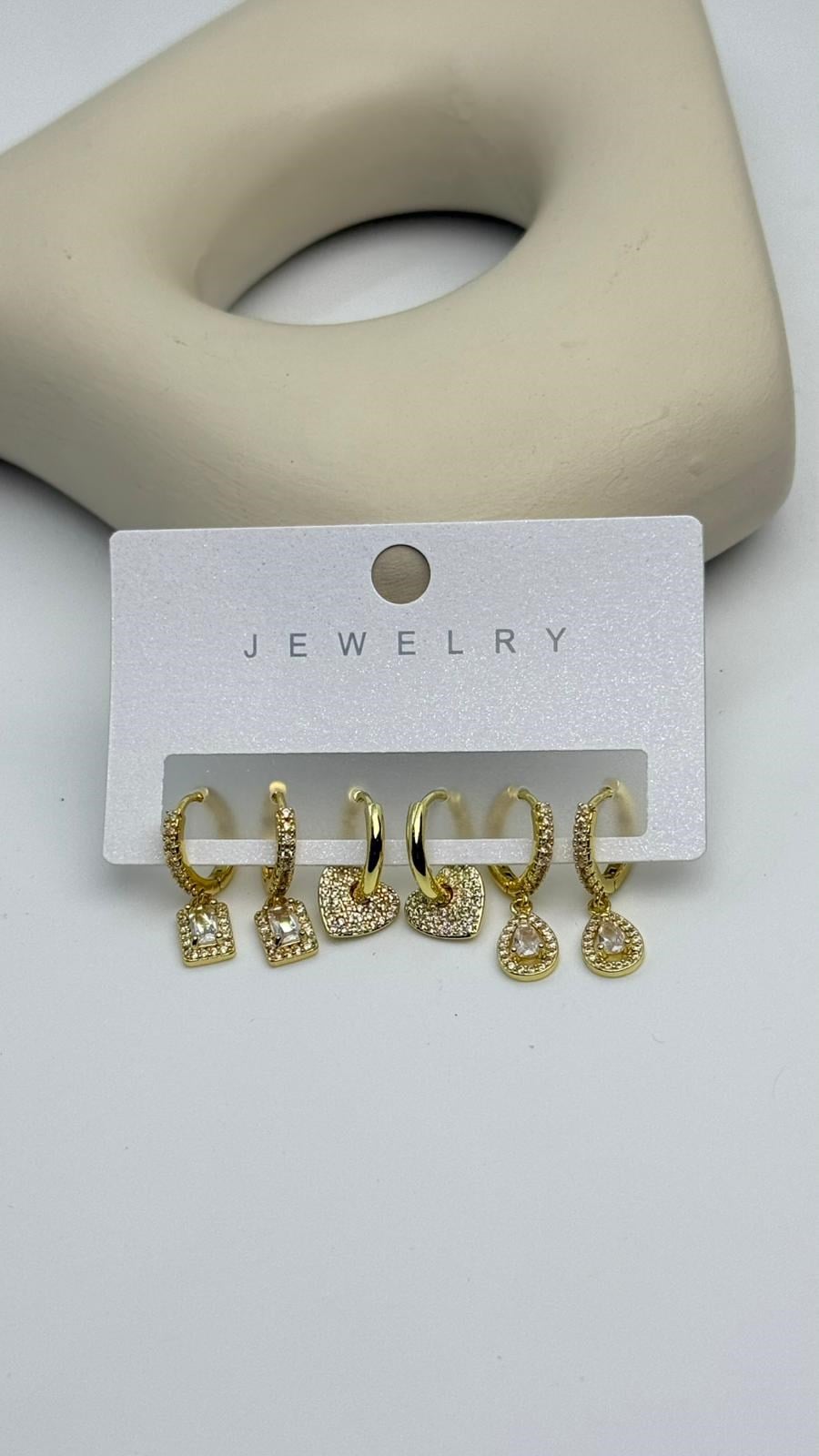 Vip6 6 Lı Taşlı Set Küpe