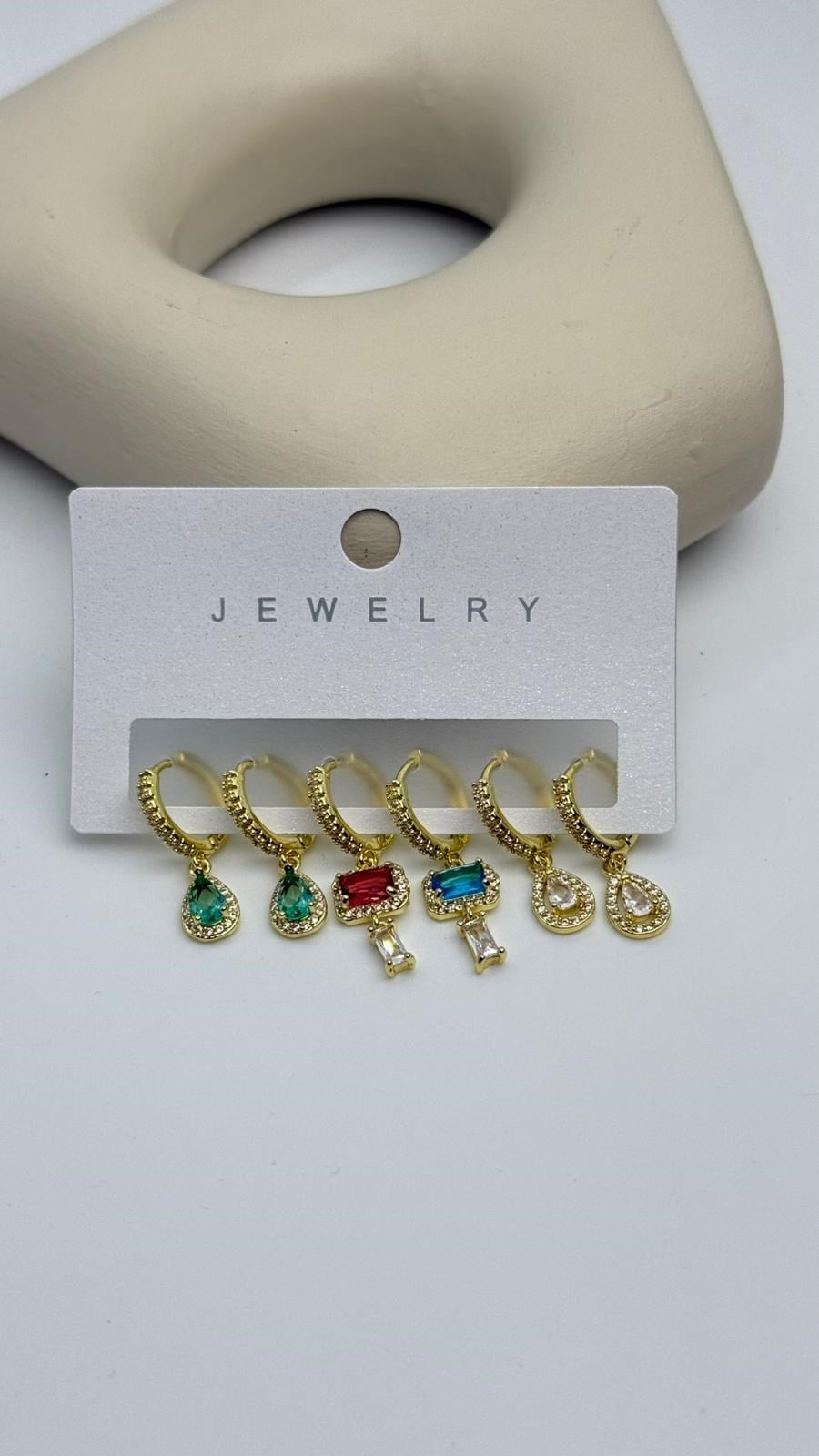 Vip6 6 Lı Taşlı Set Küpe