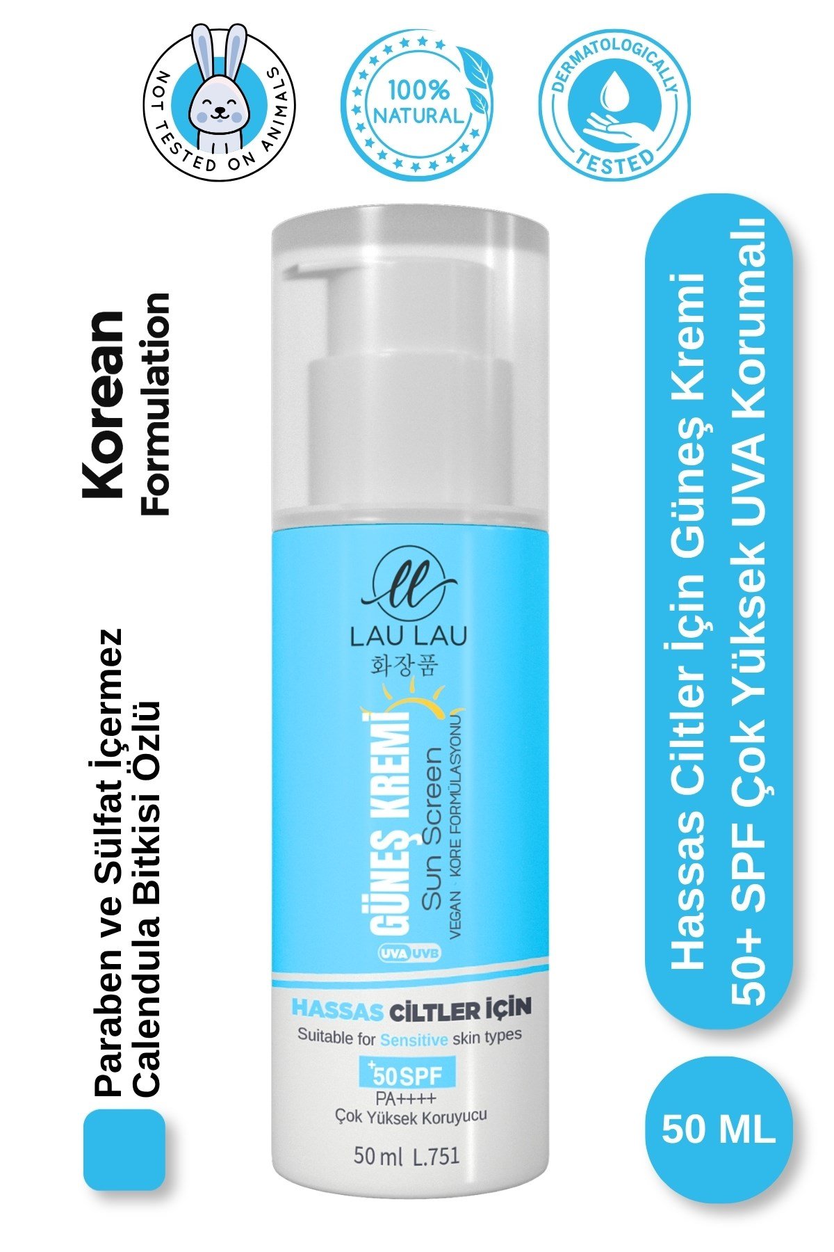 Calendula Bitkisi Özlü Hassas Ciltler İçin Yüksek Korumalı Güneş Kremi – 50 ml