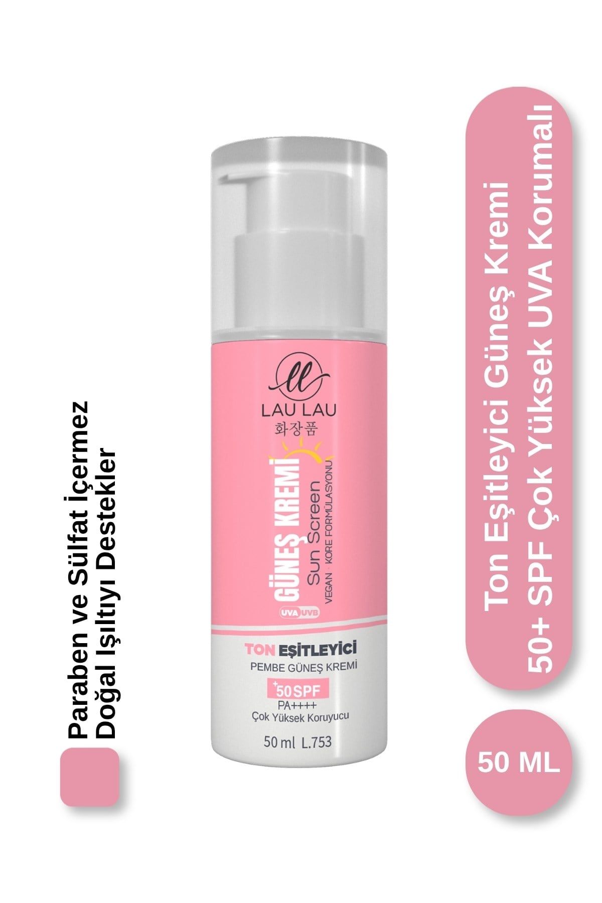 Ton Eşitleyici Yüksek Korumalı Güneş Kremi Tone-Up Pink 50 Ml