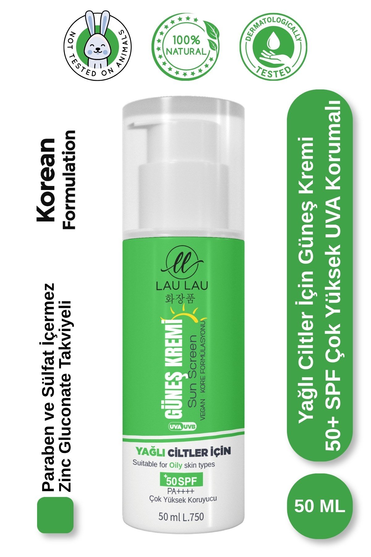 Zinc Gluconate Takviyeli Yağlı Ciltler İçin Yüksek Korumalı Güneş Kremi – 50 Ml
