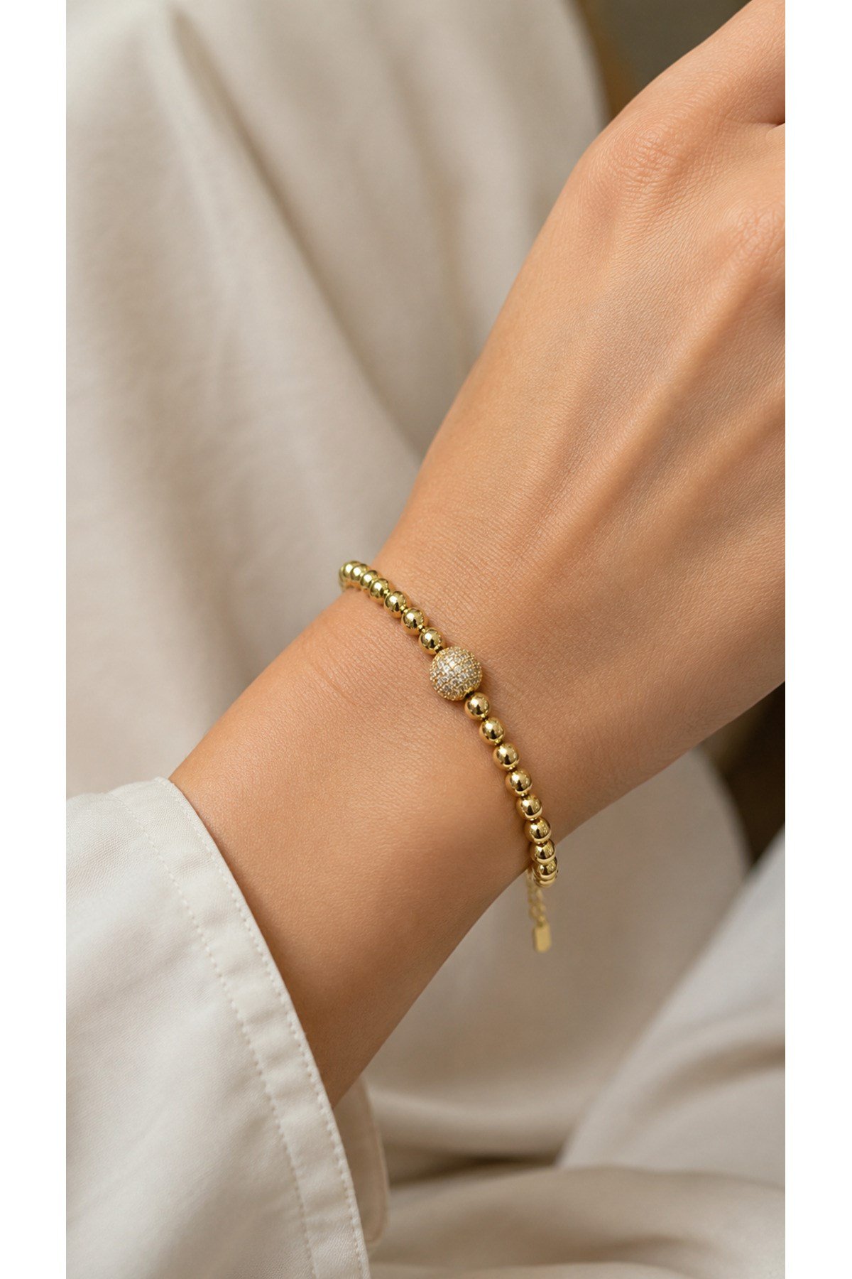 Çelik Vıp 14K Gold Bileklik