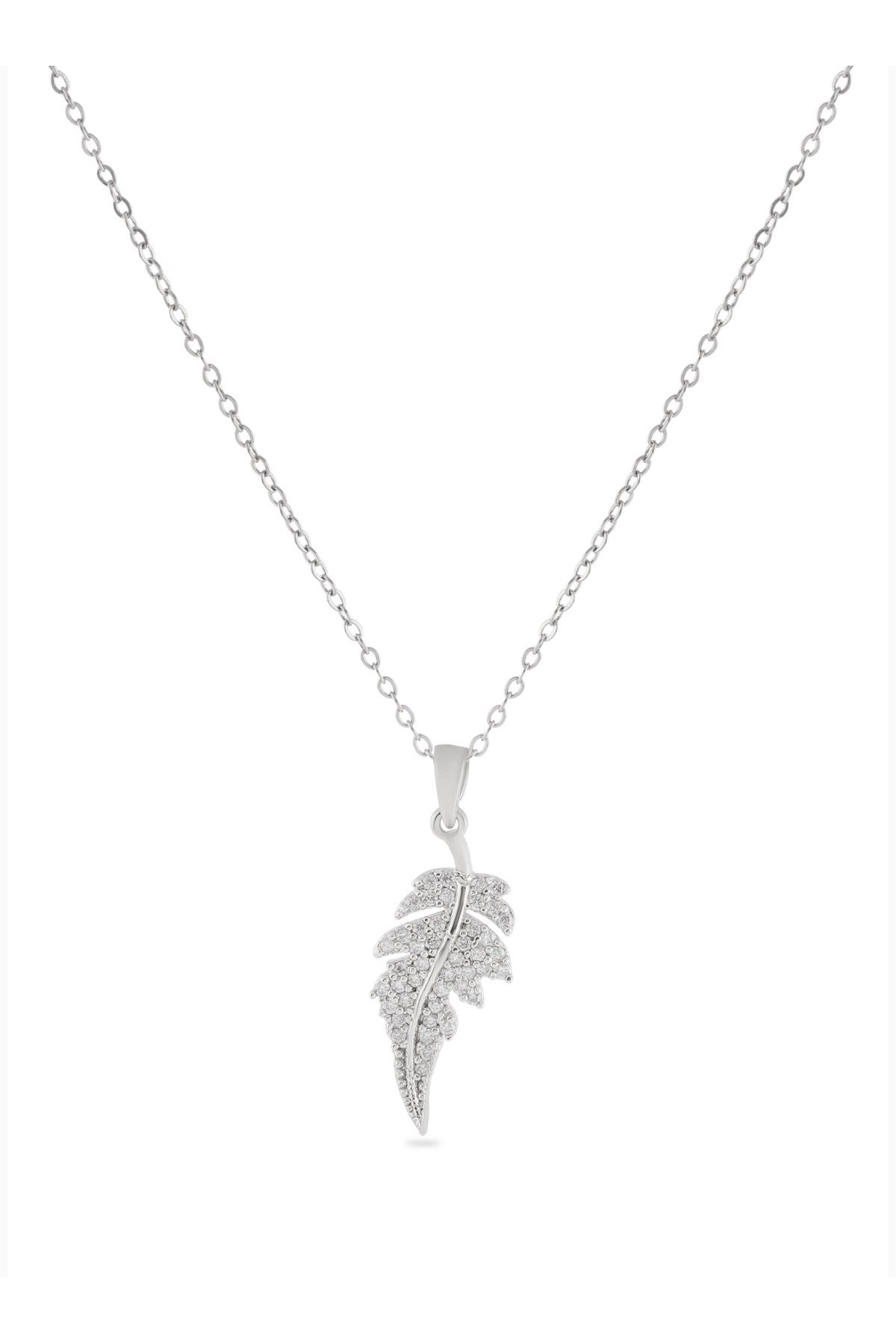 Çelik Yaprak Silver Kolye