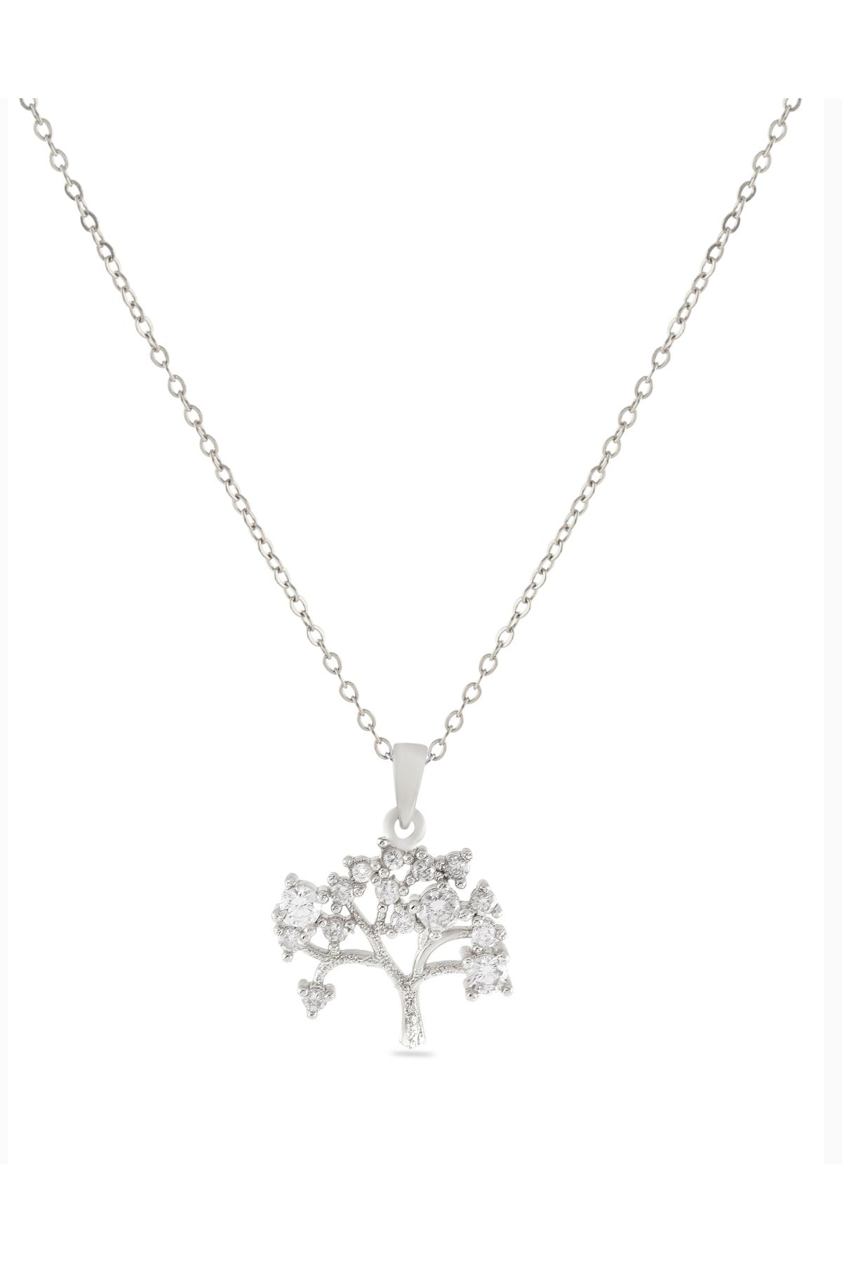 Yaşam Ağacı Çelik Kolye Silver