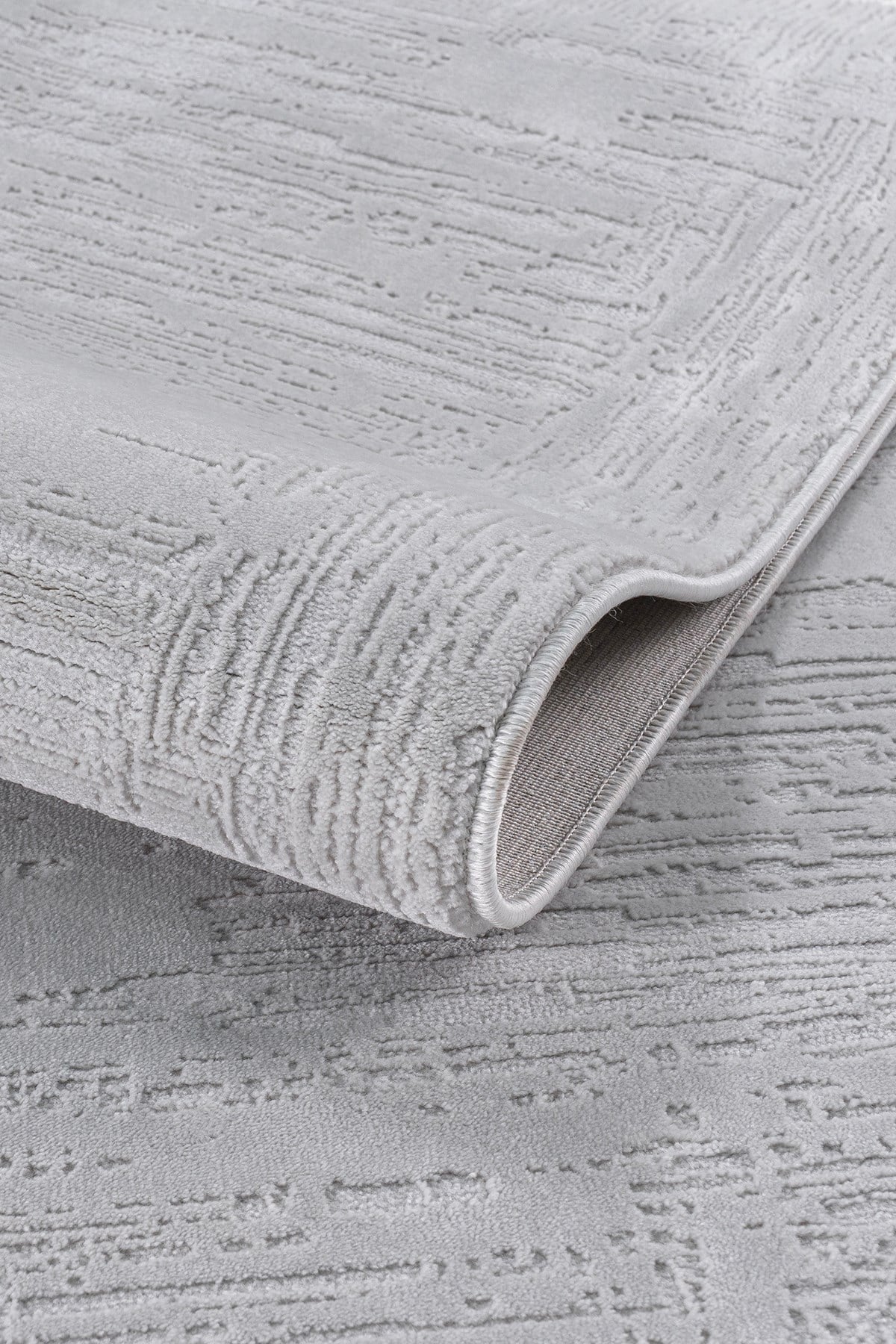 Gri 7102 Modern Desen Doğal Taban Saçaklı Salon Koridor Mutfak Çocuk Oturma Odası Halısı Yolluk