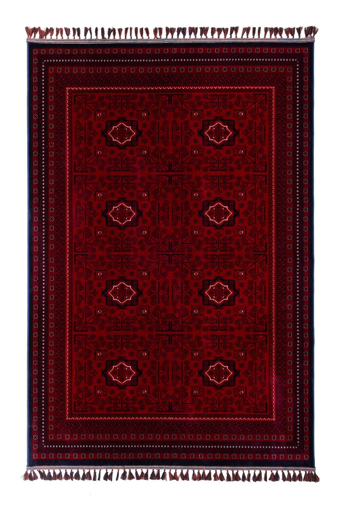 Otantik Kadife Bambu İnce Premium Sık Dokuma İpeksi Yumuşak Kaymaz Etnik Afgan Salon Koridor Halısı
