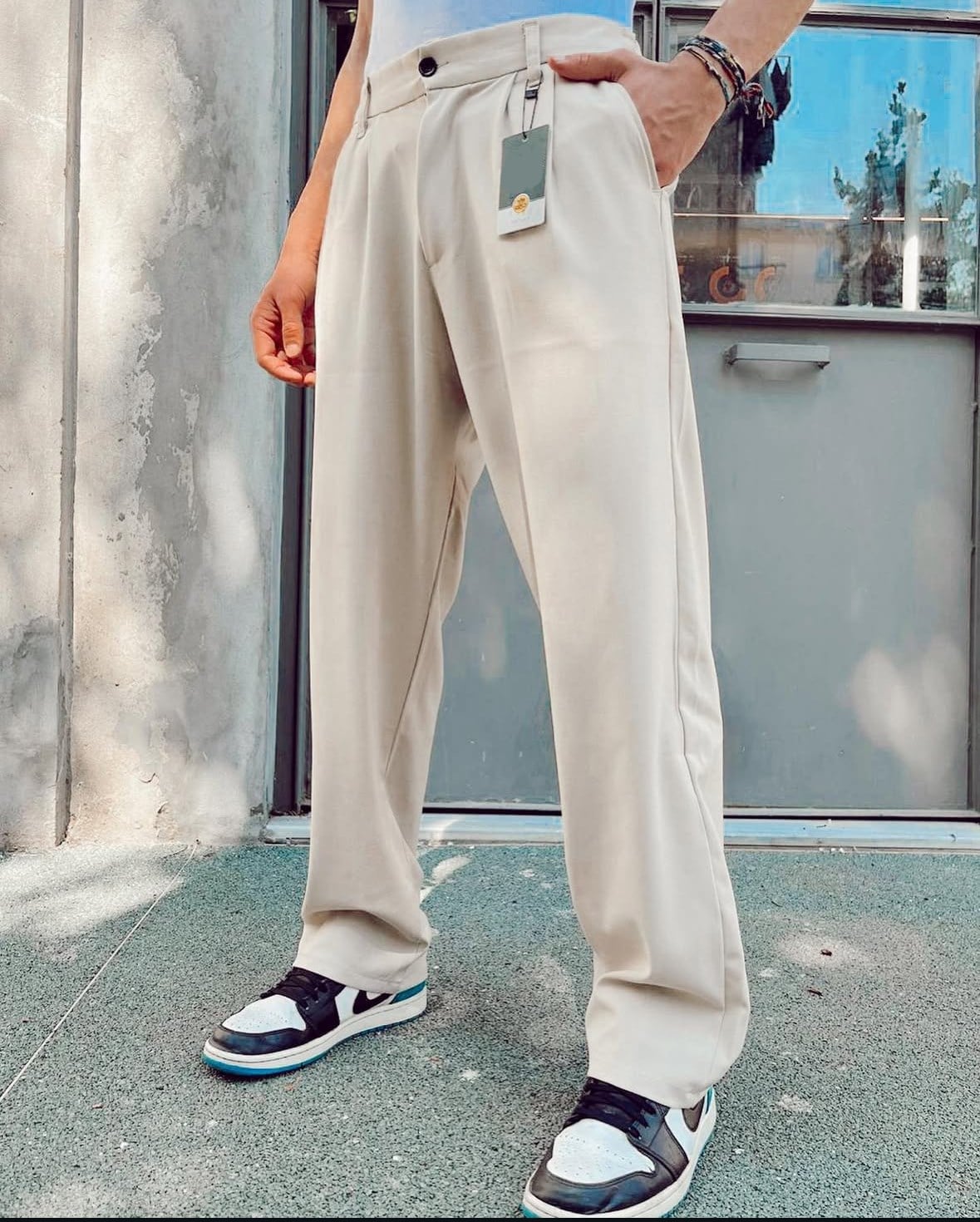 Krem Kumaş Baggy