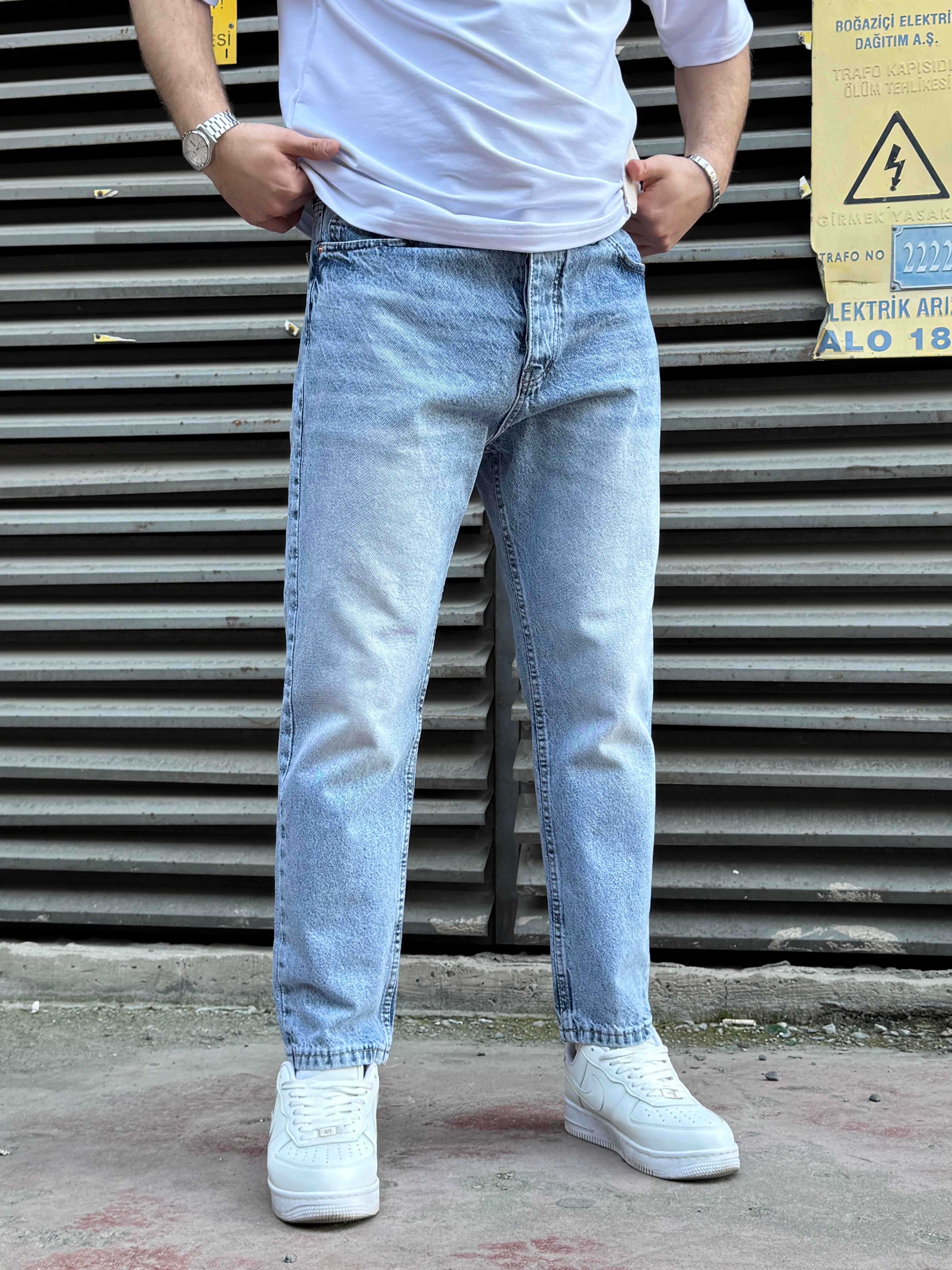 Mavi Taşlamalı Boy Friend Jeans