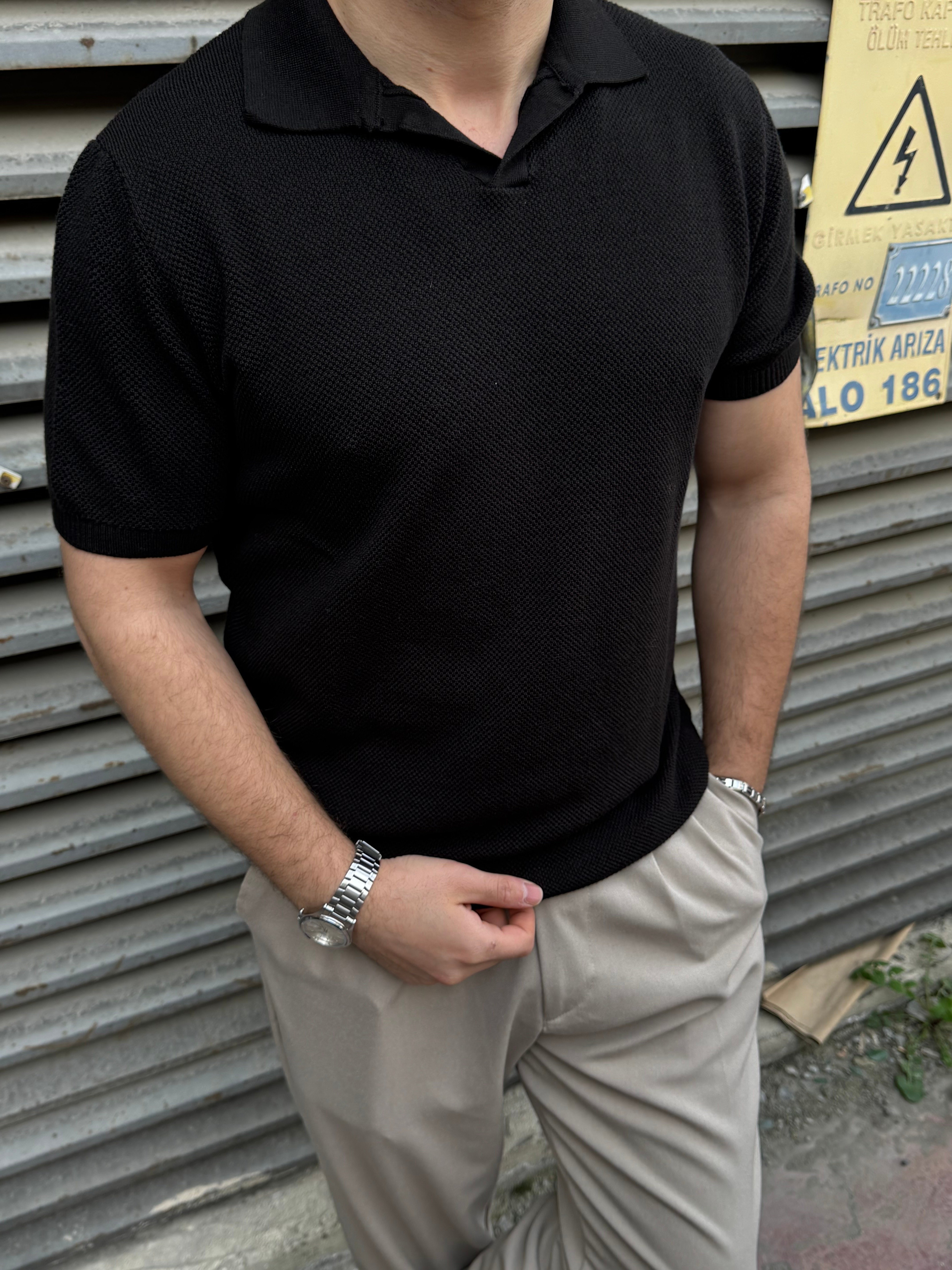 Regular Yakalı Trıko  T-Shirt