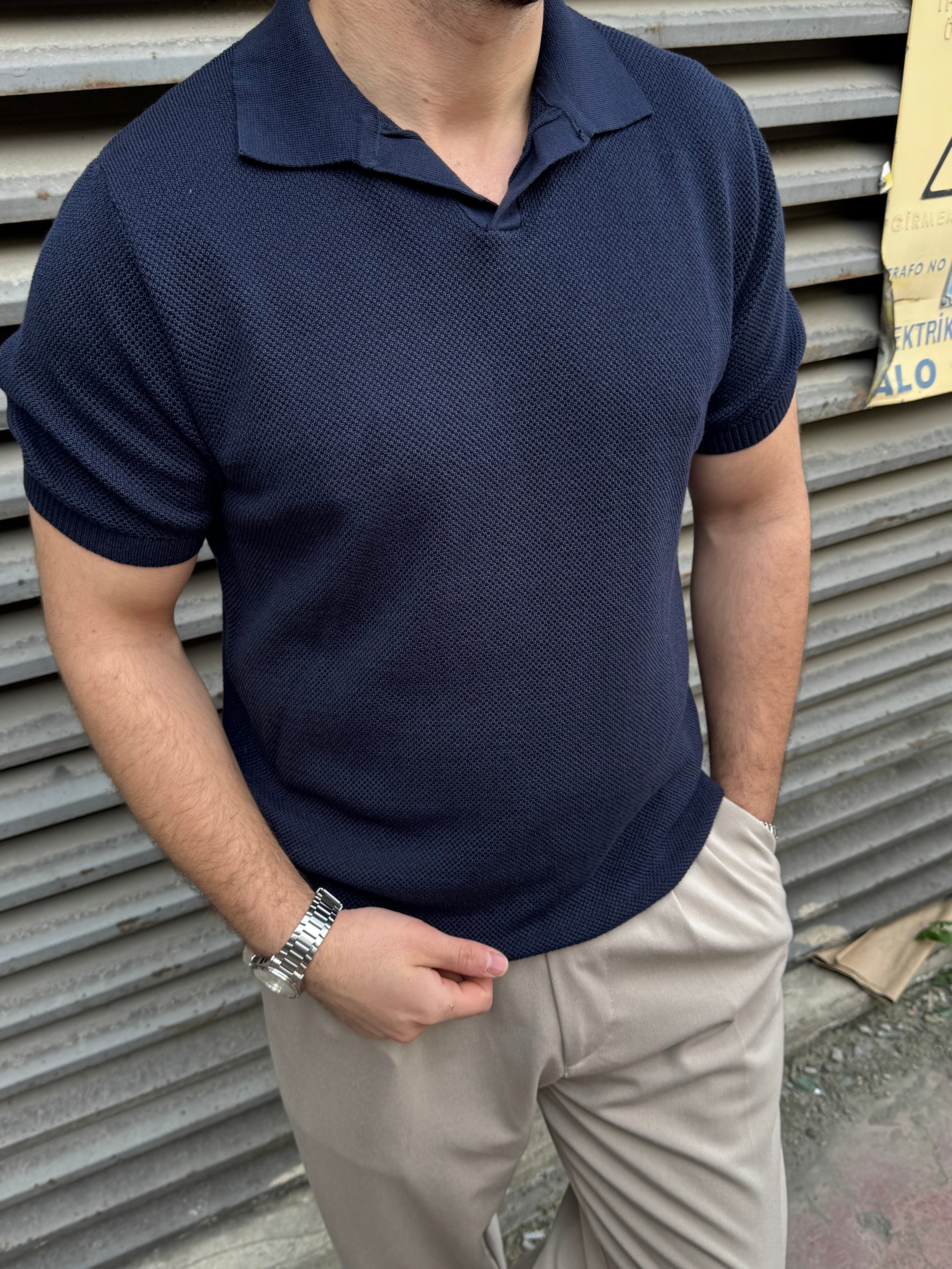 Regular Yakalı Trıko  T-Shirt