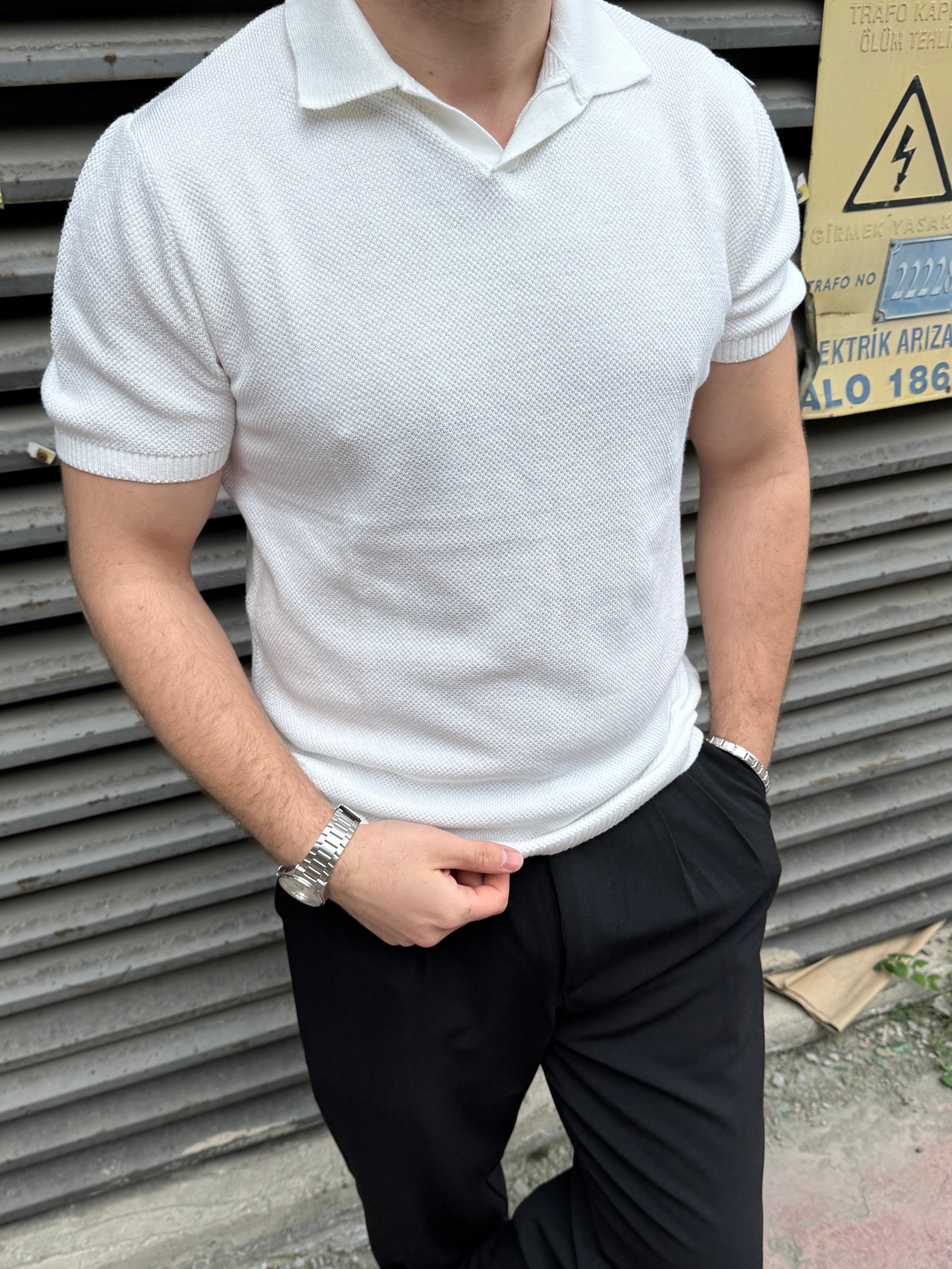 Regular Yakalı Trıko  T-Shirt