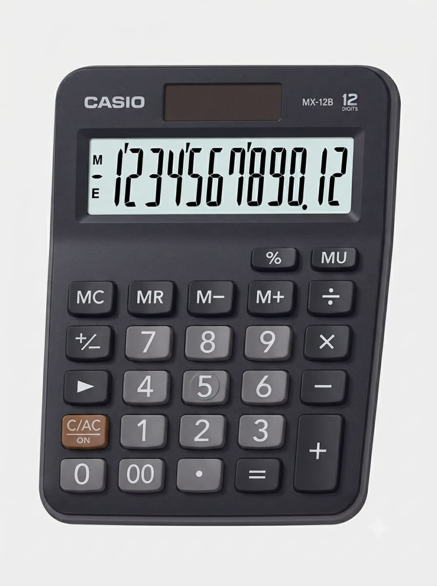Casio MX-12B Masaüstü Hesap Makinesi 12 Haneli Siyah
