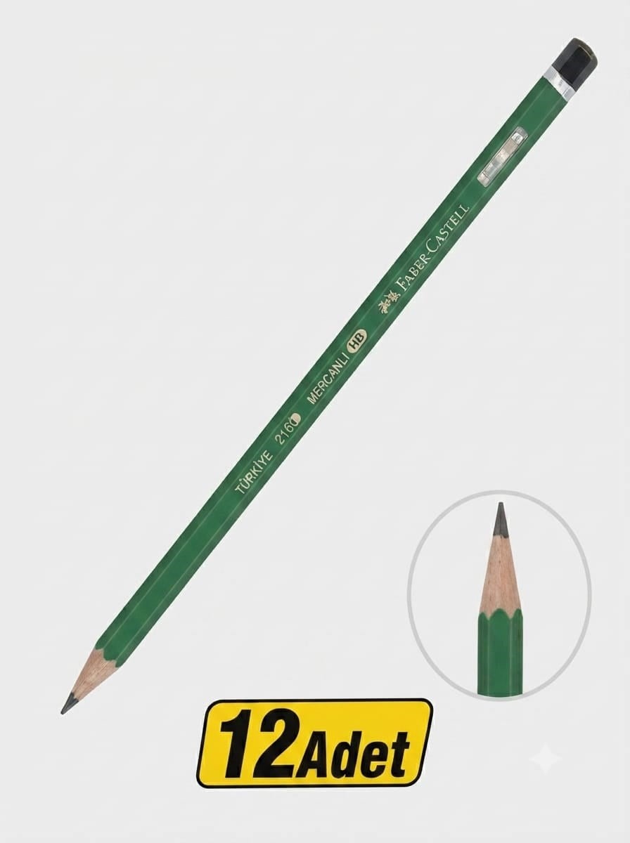 Faber-Castell 2160 HB Mercanlı Kurşun Kalem 12'li Paket