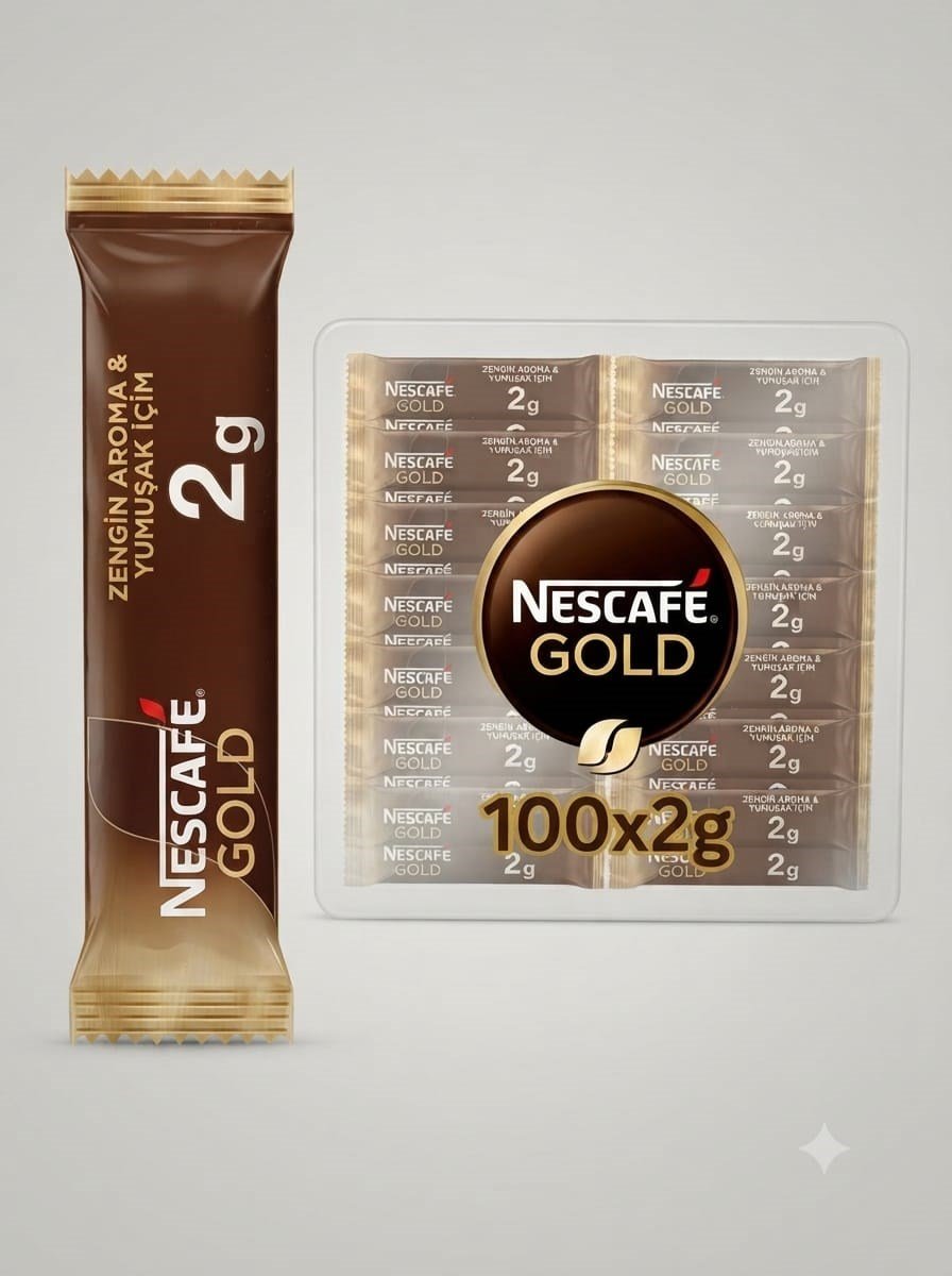 Nescafe Gold Çözünebilir Stick Kahve 100 x 2 g