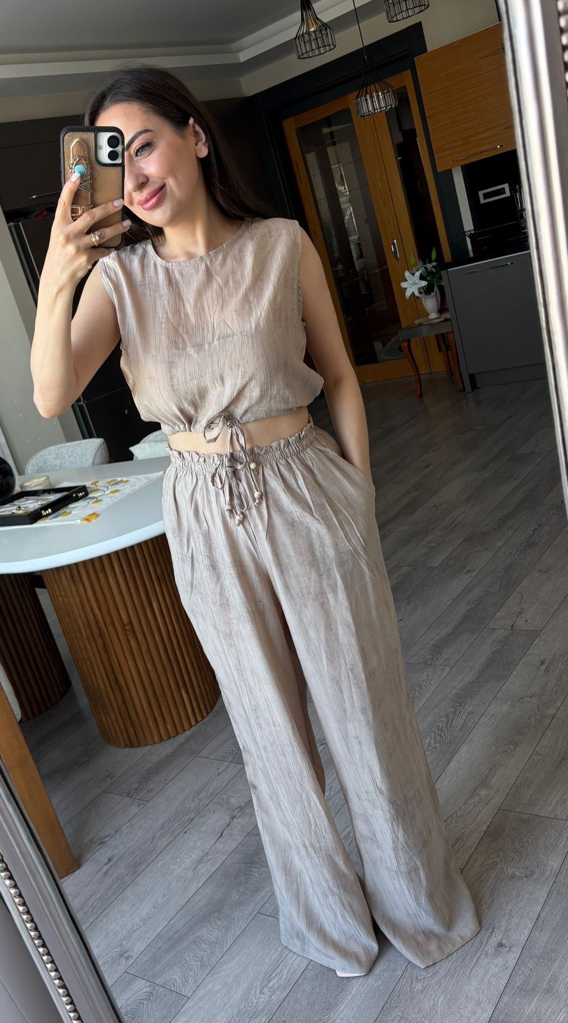 Bağcıklı Crop Takım