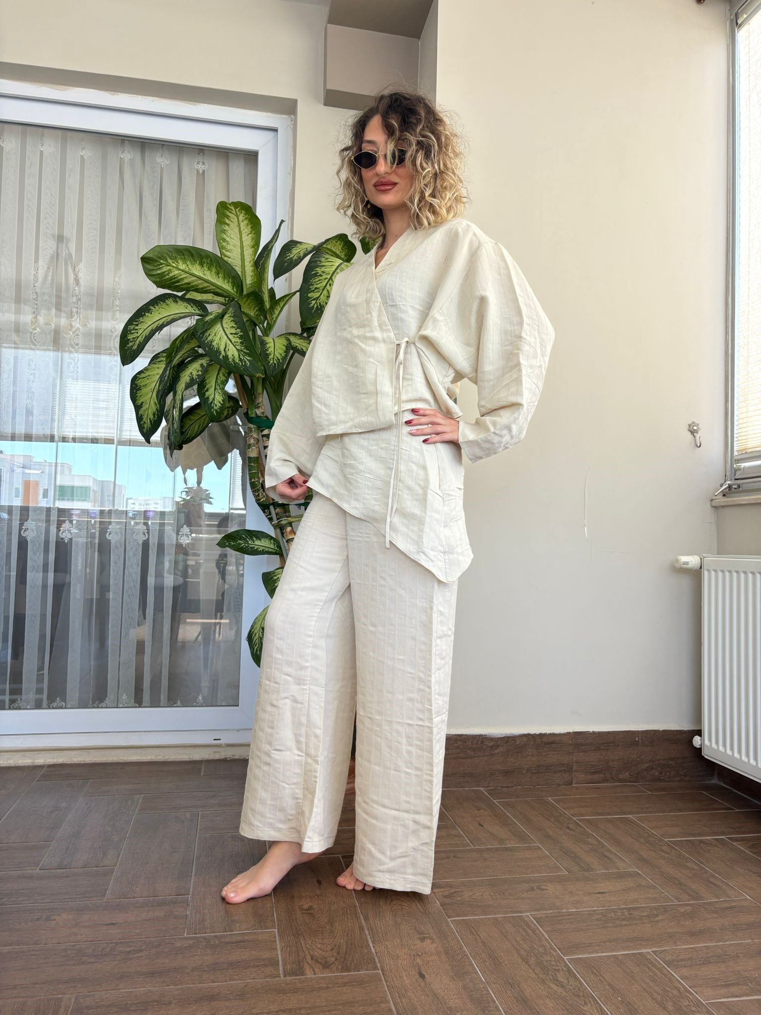 Krem Tencel Takım