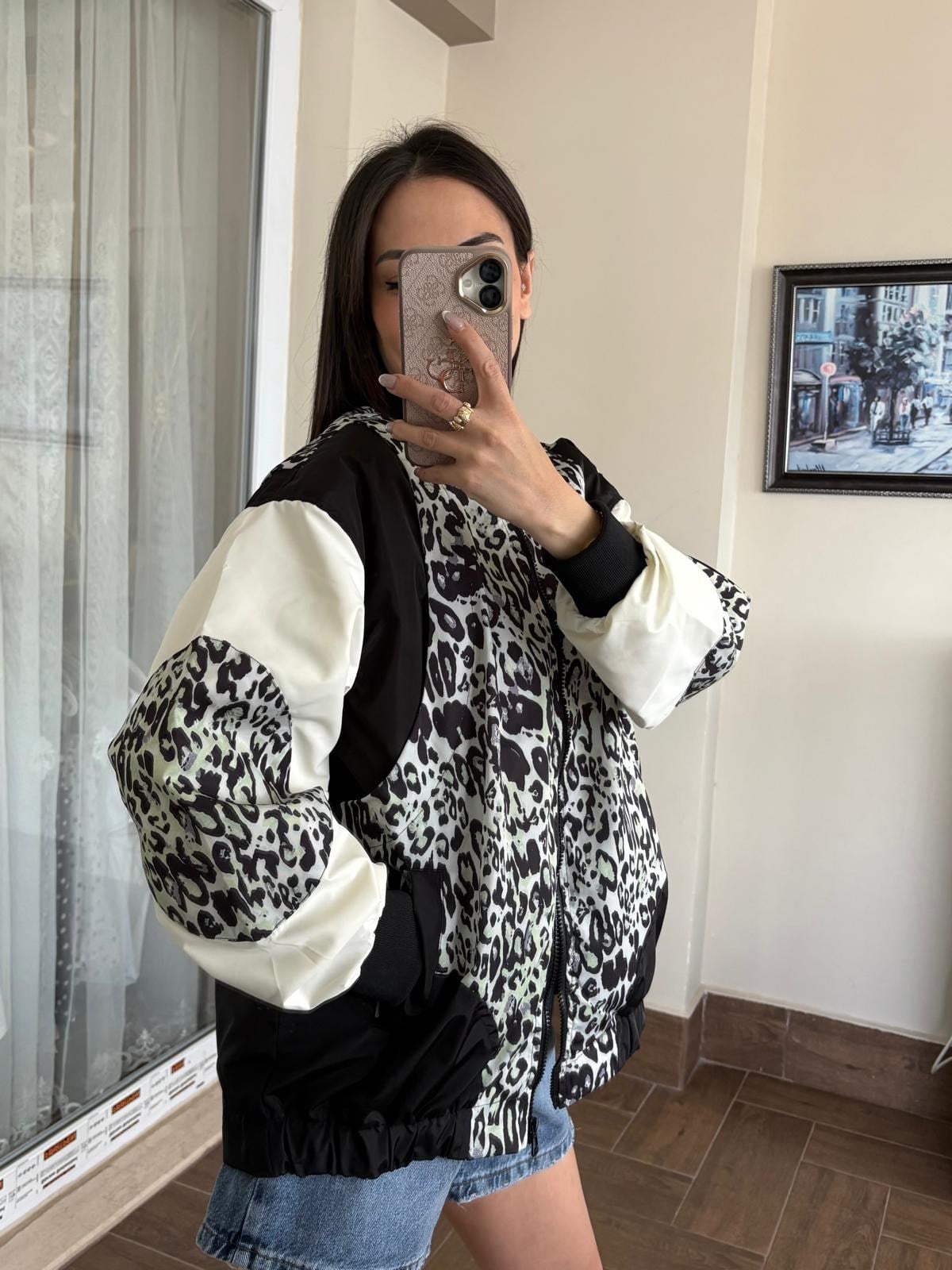 Leopar Desen Tasarım Ceket