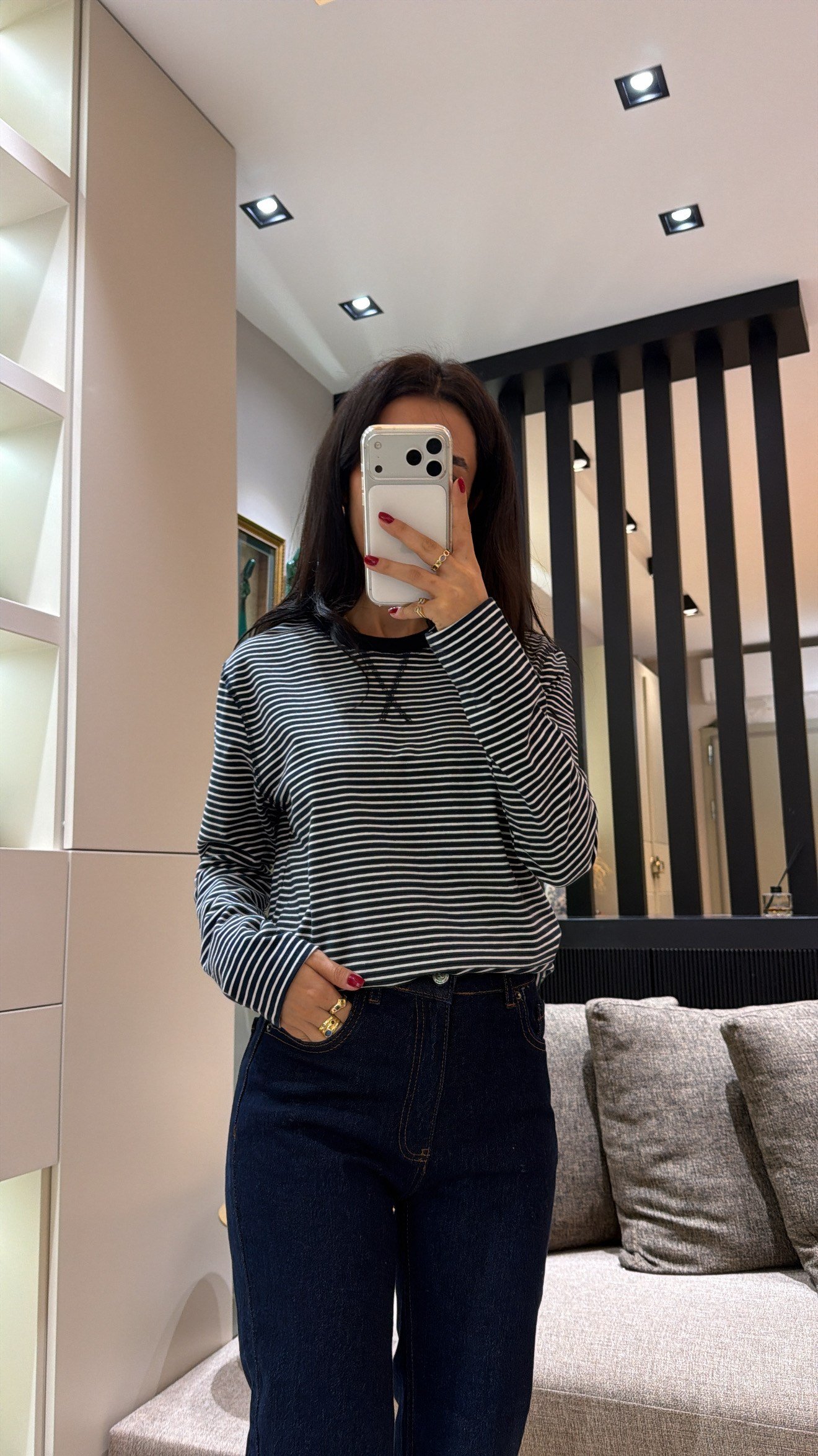 BASIC ÇİZGİLİ BODY LACİVERT