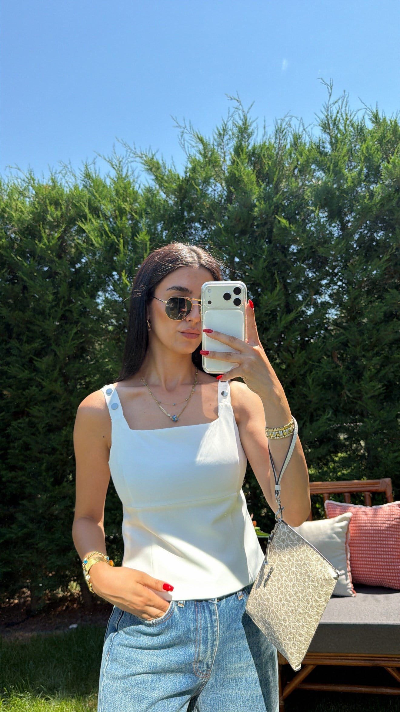 BEYAZ ÇIT ÇIT ASKILI CROP