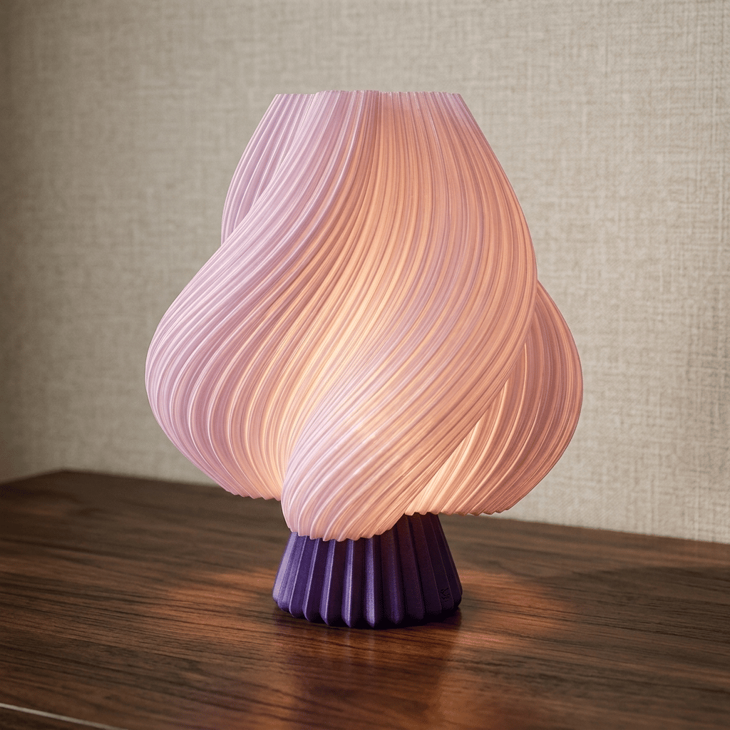 Modern Burgu Tasarım 3D Baskı Masa Lambası