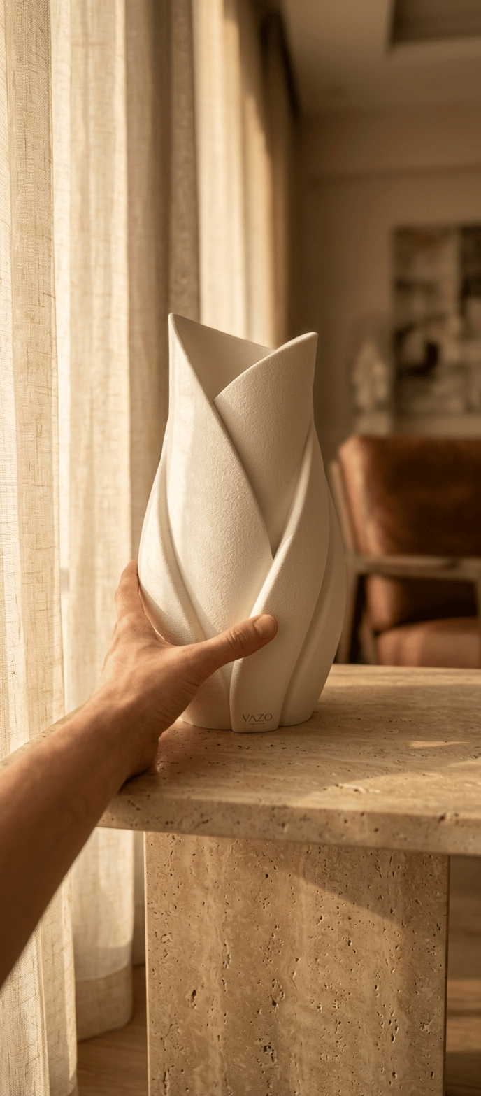 Momento Lale Form 3D Baskı Dekoratif Vazo 30 cm