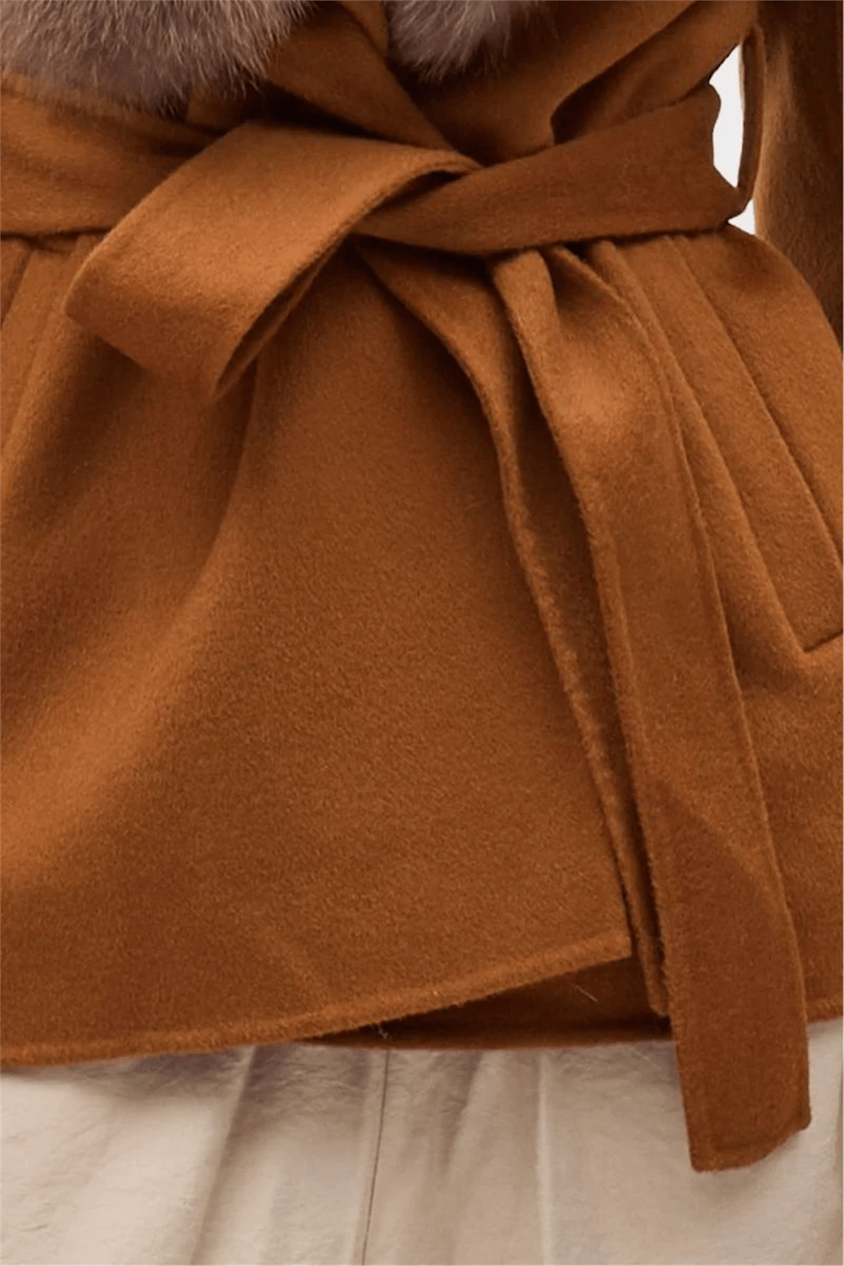 THE GROSVENOR FUR COLLAR COAT - TAN