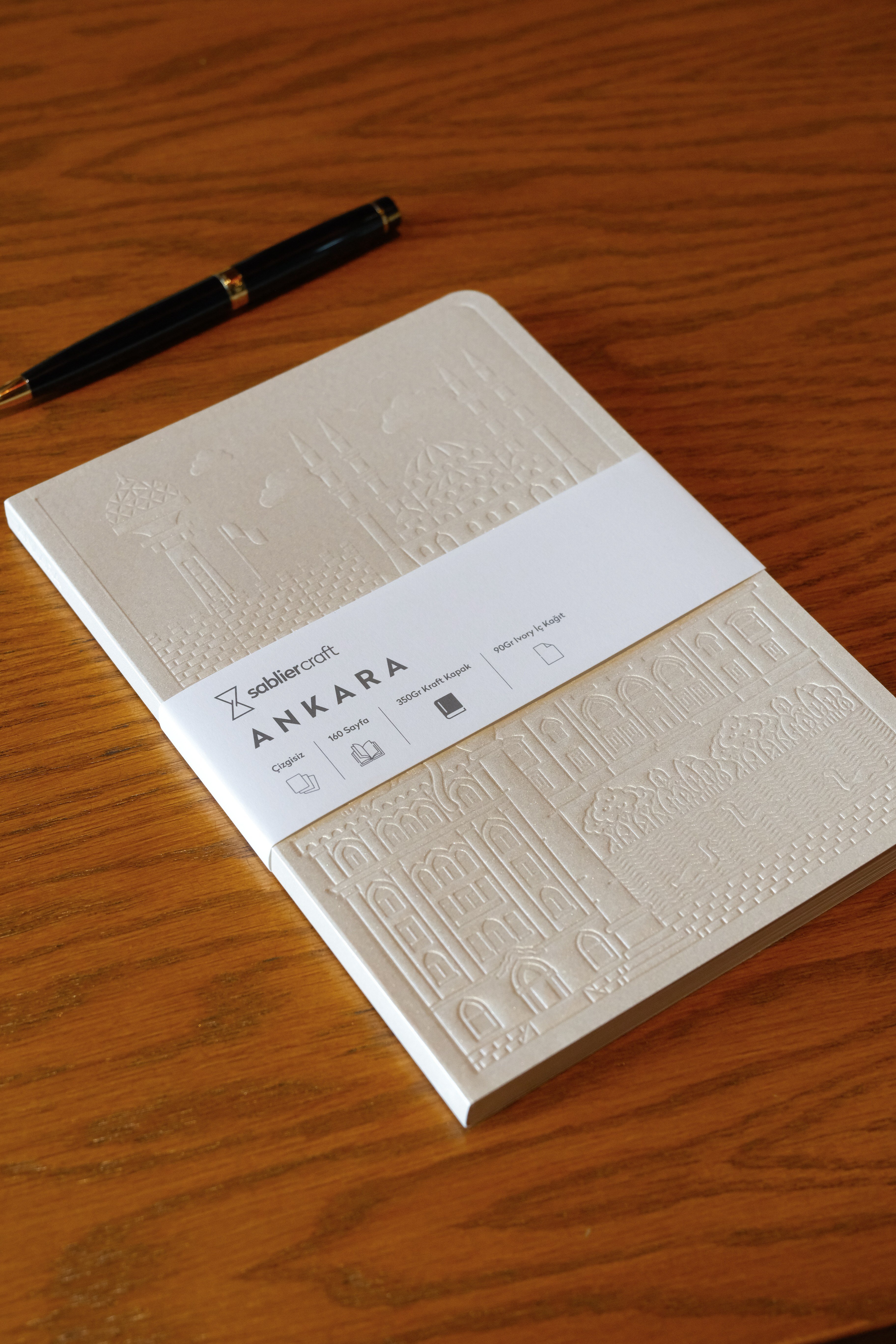 Ankara Defter - Metalik Krem