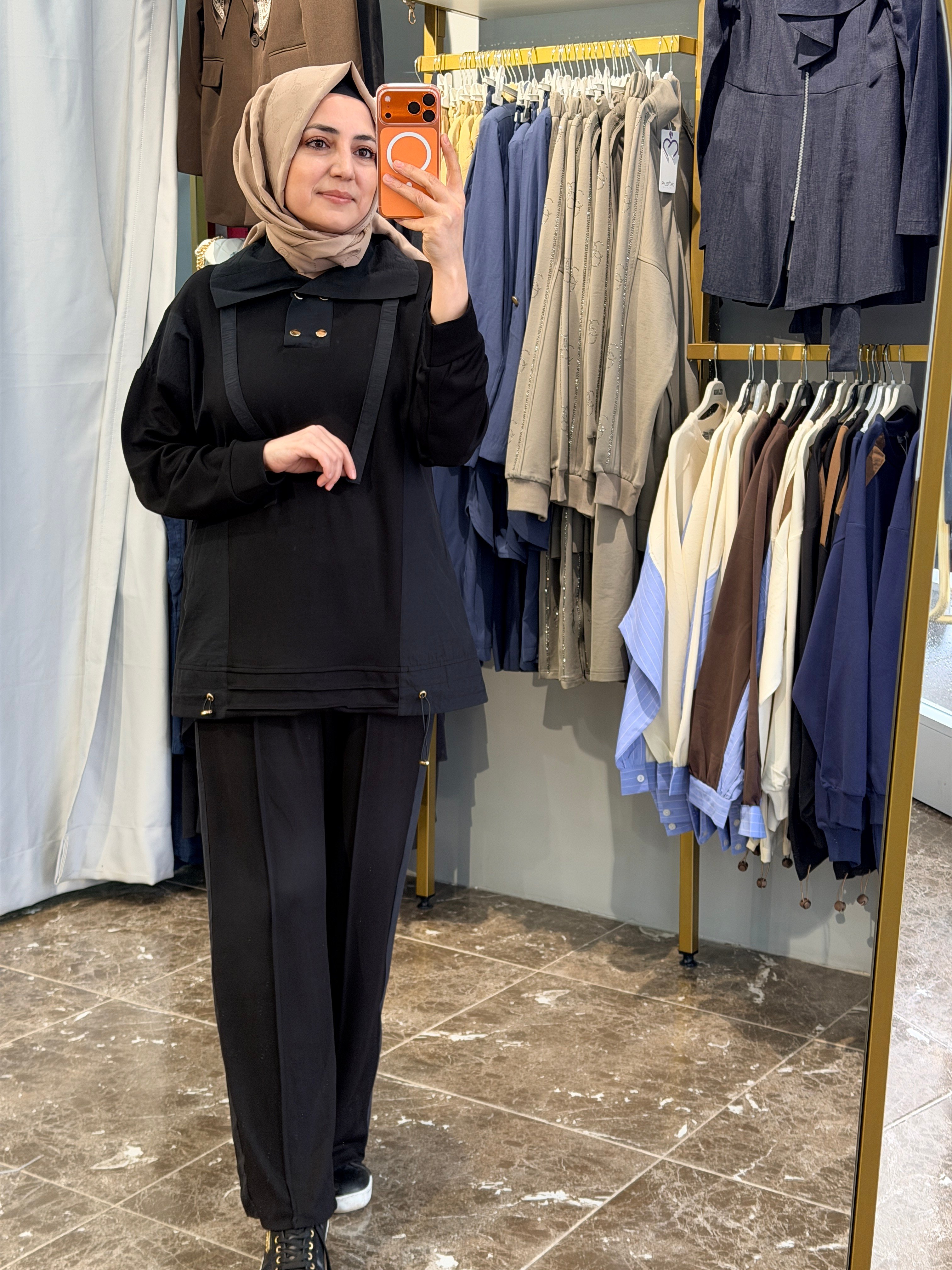 10781 Paraşüt Geçişli Oysh Takım | Siyah