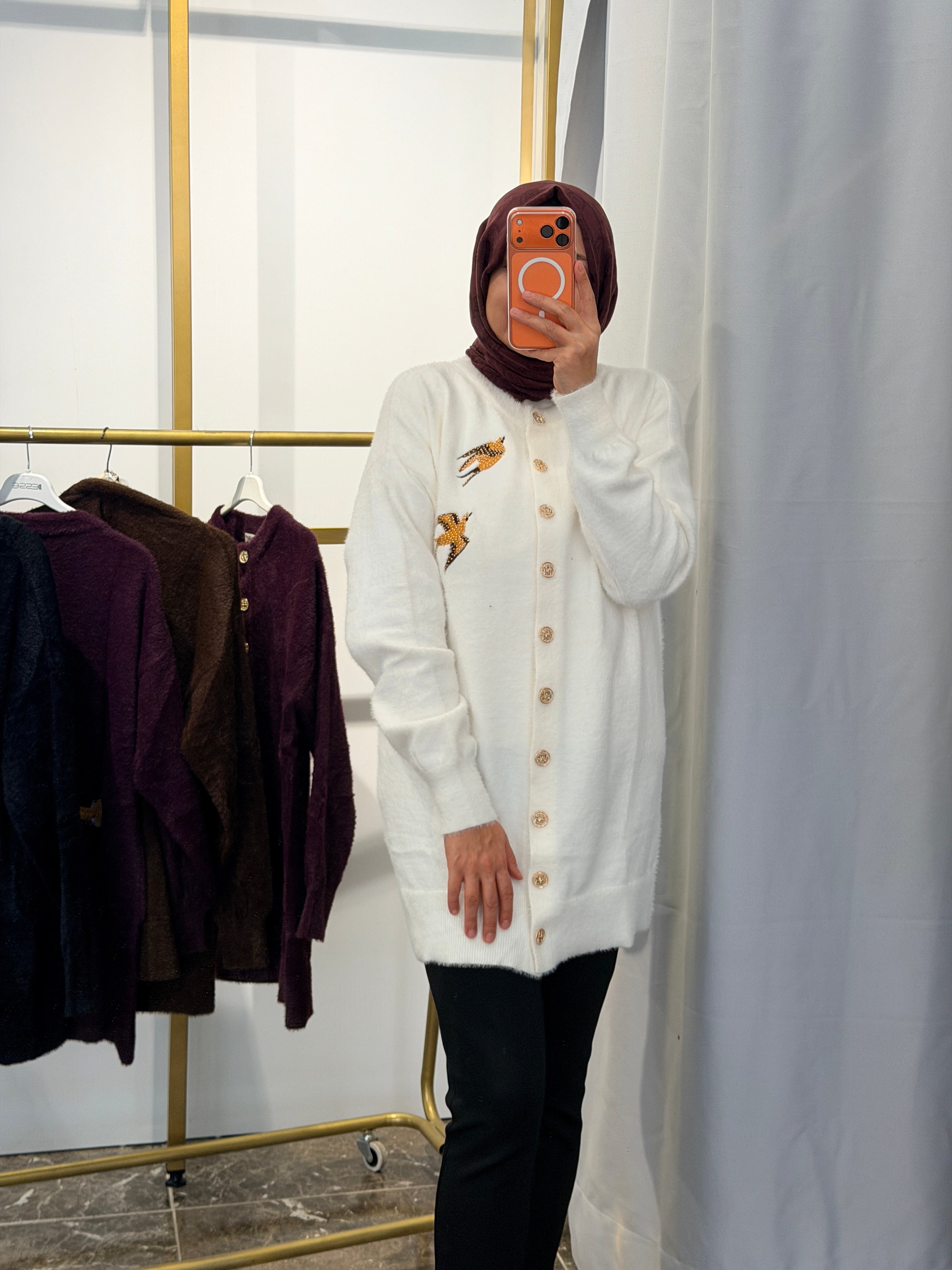 140718 KUŞ DETAYLI ANGORA HIRKA 