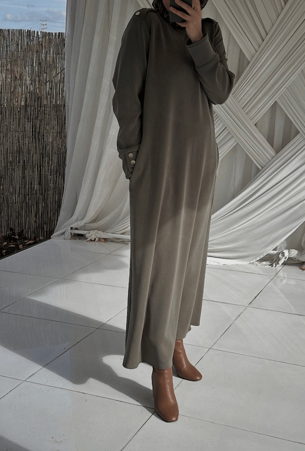 2801 Oysho Elbise | Haki