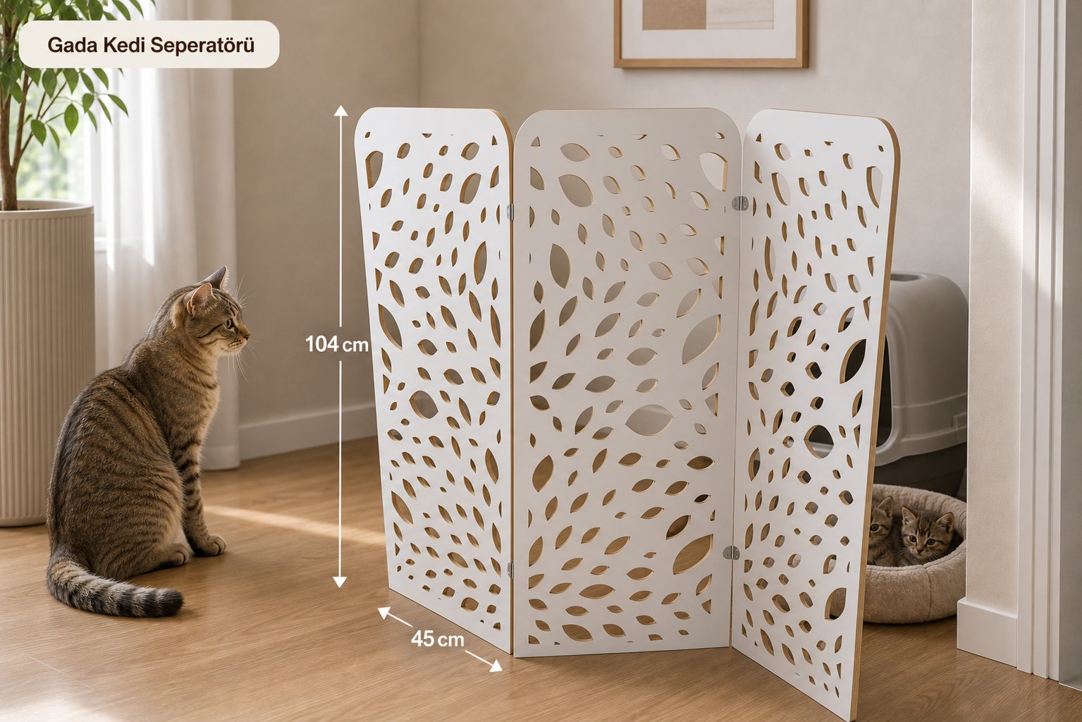 Gada Kedi Seperatörü  S-1 Beyaz Renkte 3 Kanatlı  