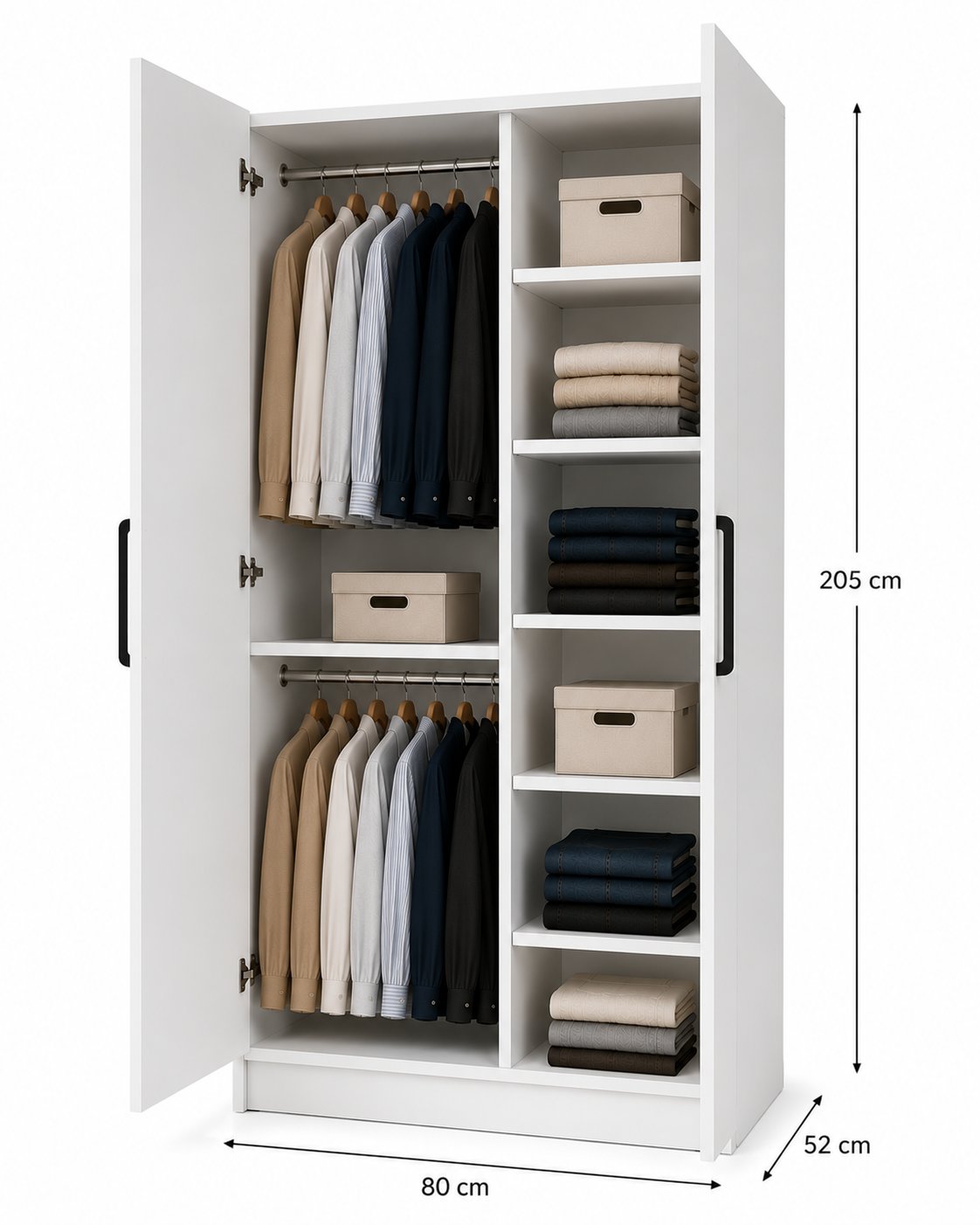 Gani Home SELEN 2 Kapaklı Gardırop M-3  | Modern Elbise Dolabı