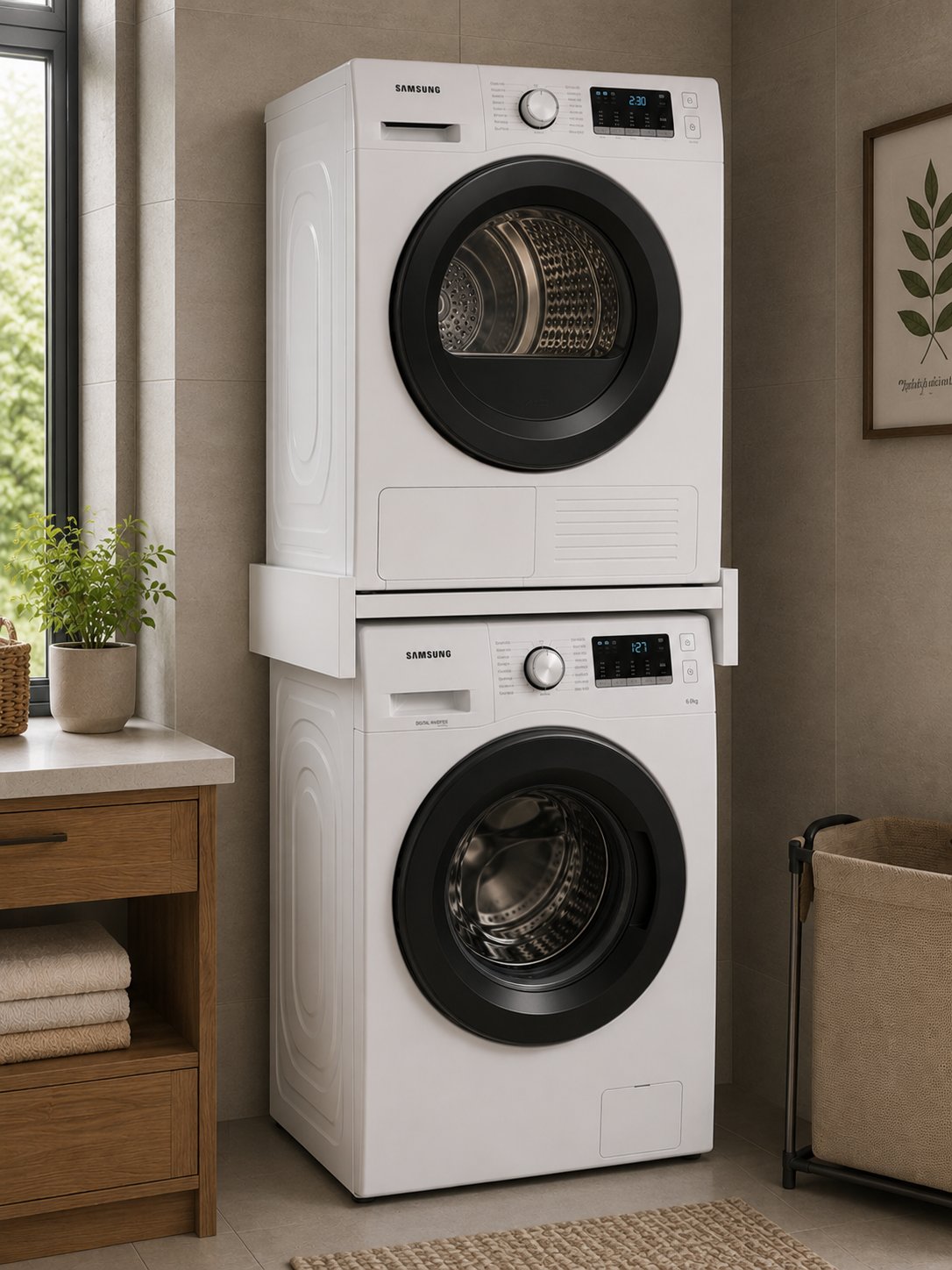 Vera Mini Çamaşır Makinesi Dolabı Üst Raf Organizer Beyaz
