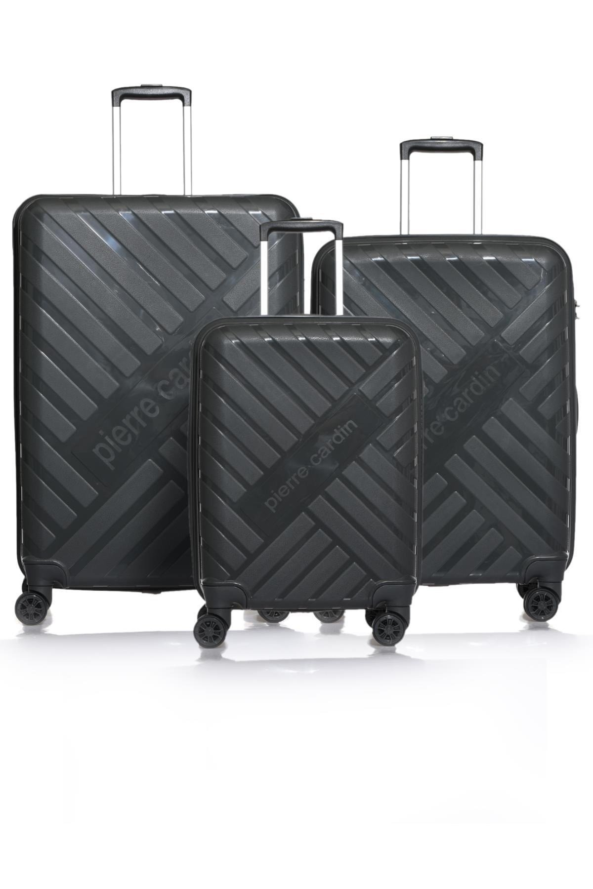 04pc1950-set Antrasit Unisex 3 Lü Set Bavul