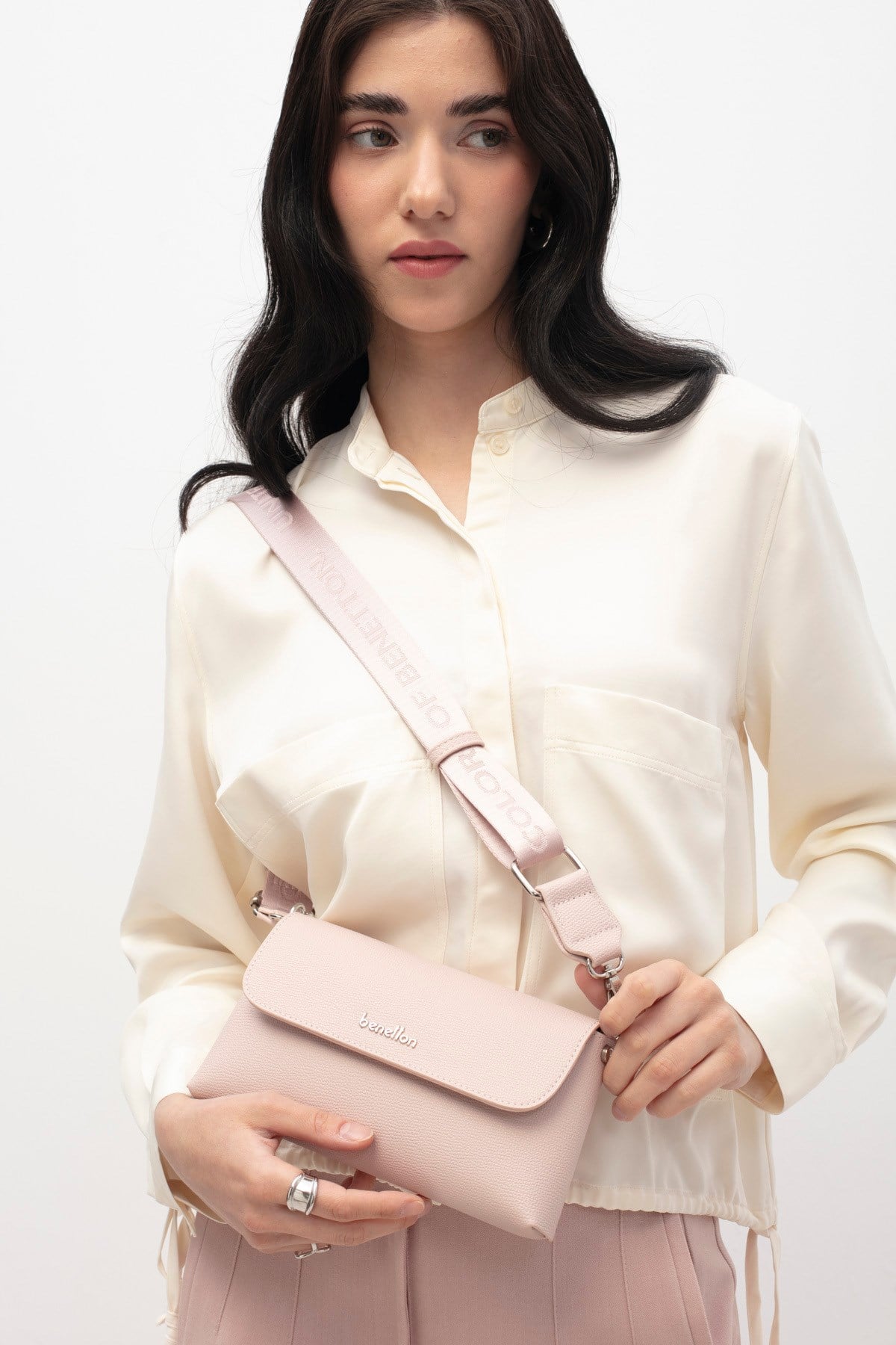 BENETTON KADIN ÇAPRAZ ÇANTA PEMBE BNT1850