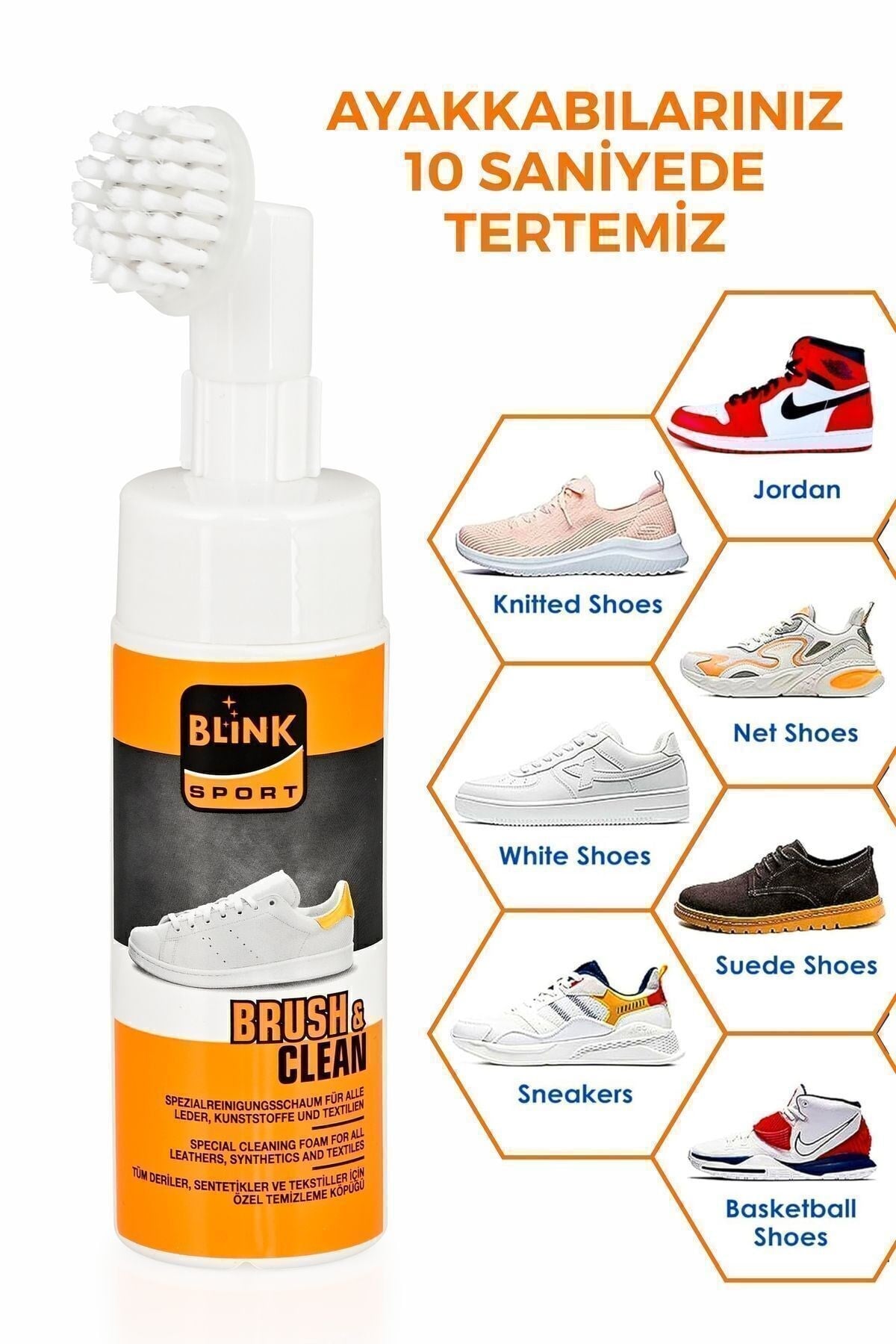Brush Clean Susuz Fırçalı Ayakkabı Temizleme Köpüğü
