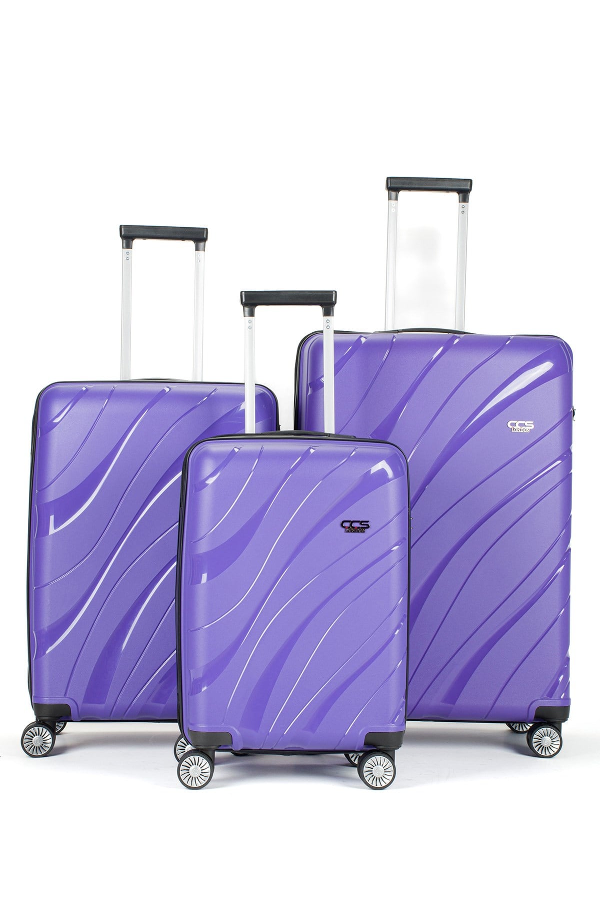 travel bags MOR VALİZ SETİ Poliplan Kabin, Orta ve Büyük Boy 3'lü Valiz Seti ççs3452