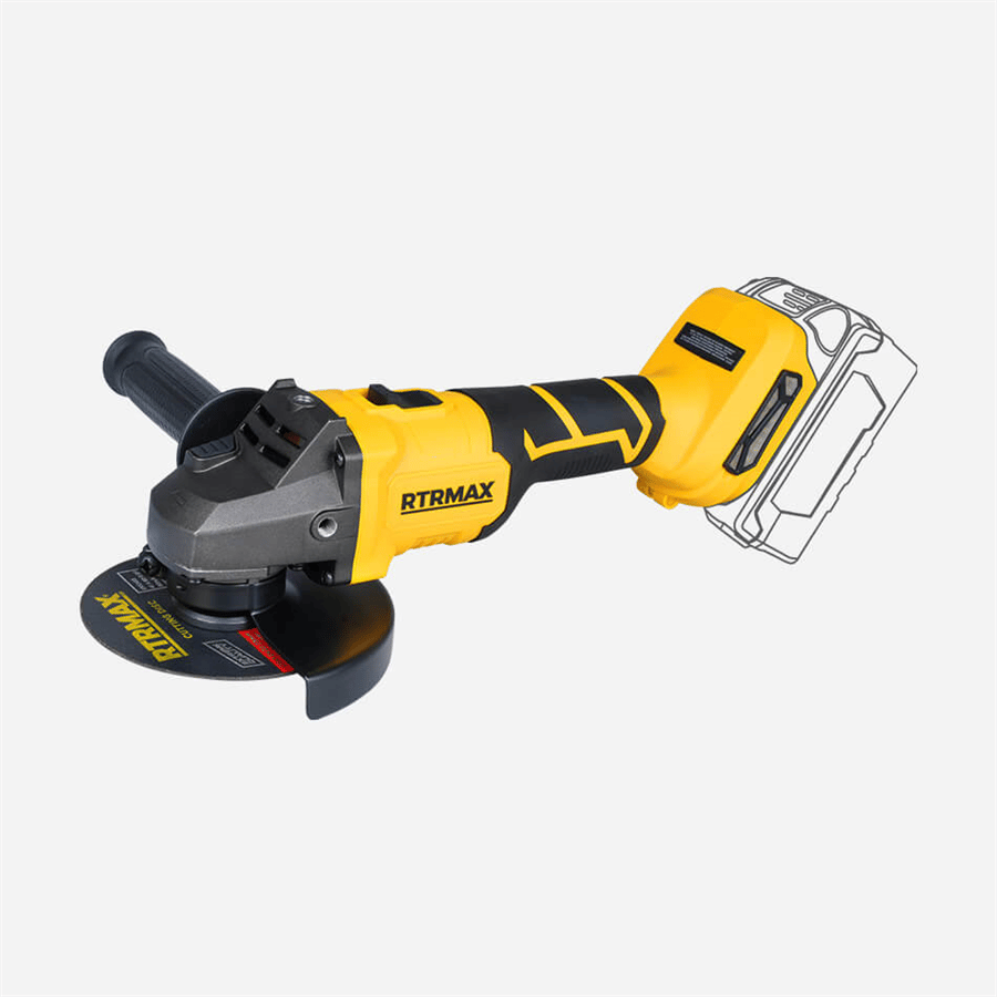 KÖMÜRSÜZ AKÜLÜ AVUÇ TAŞLAMA 115MM 20V 8.500RPM *AKÜSÜZ* RTRMAX S-LION