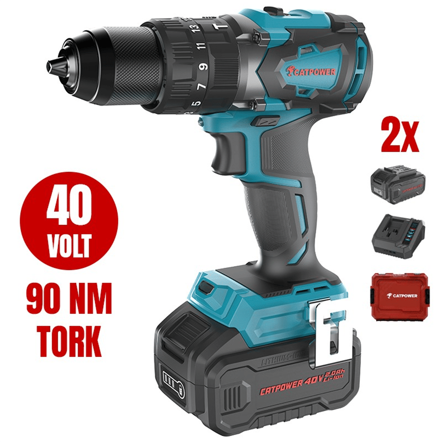 KÖMÜRSÜZ AKÜLÜ DARBELİ VİDALAMA Lİ-İON 40V 90NM 2 AKÜLÜ