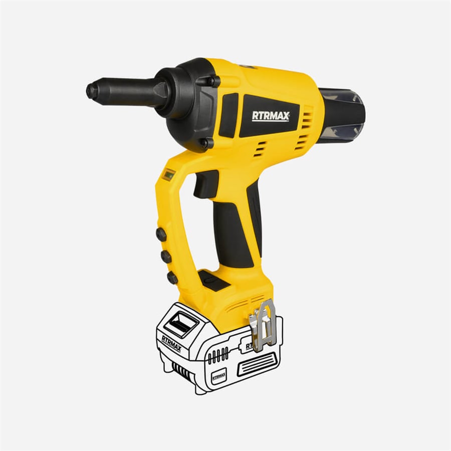KÖMÜRSÜZ AKÜLÜ PERÇİN TABANCASI 18V *AKÜSÜZ* RTRMAX X-LION