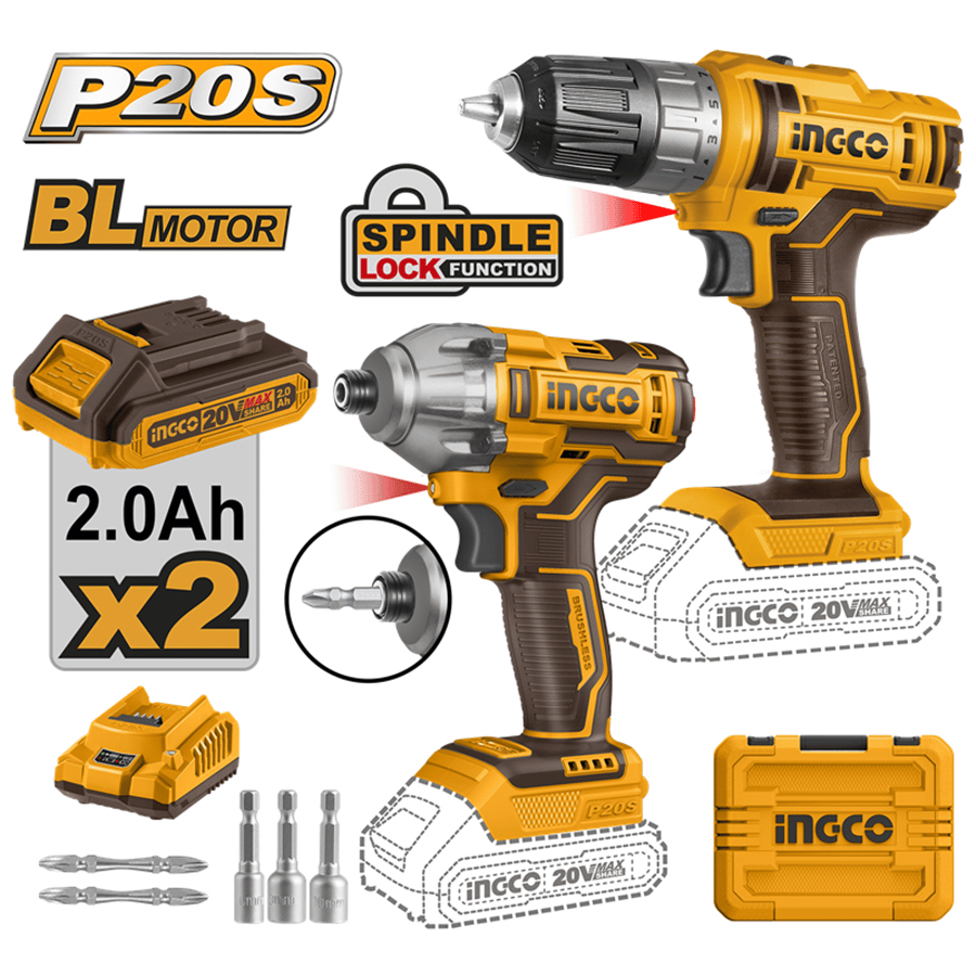 Li-ion Akülü 2 li Kombo Set - Matkap ve Vidalama 20V 2