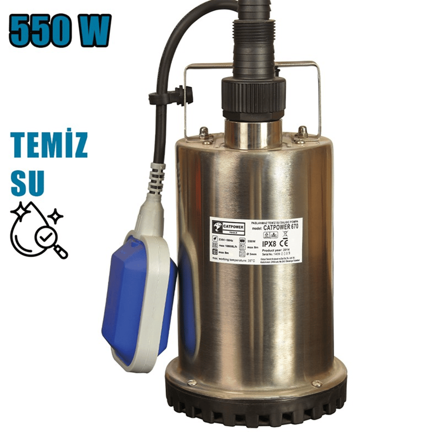 TEMİZZ SU DALGIÇ POMPA  550W 10 TON