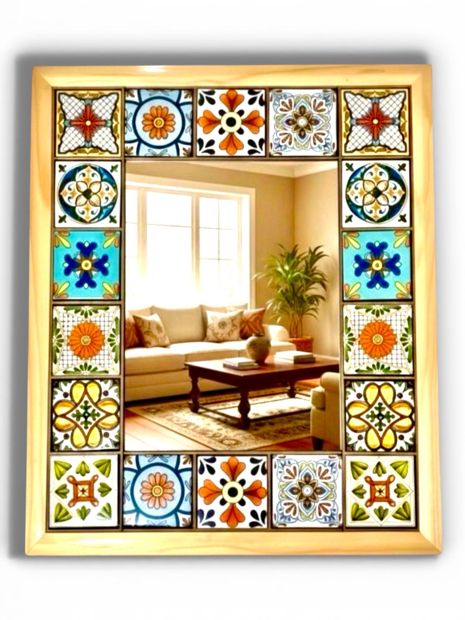 COLORS 18 MEXİCAN KAROLU DOĞAL AHŞAP MASİF AYNA 