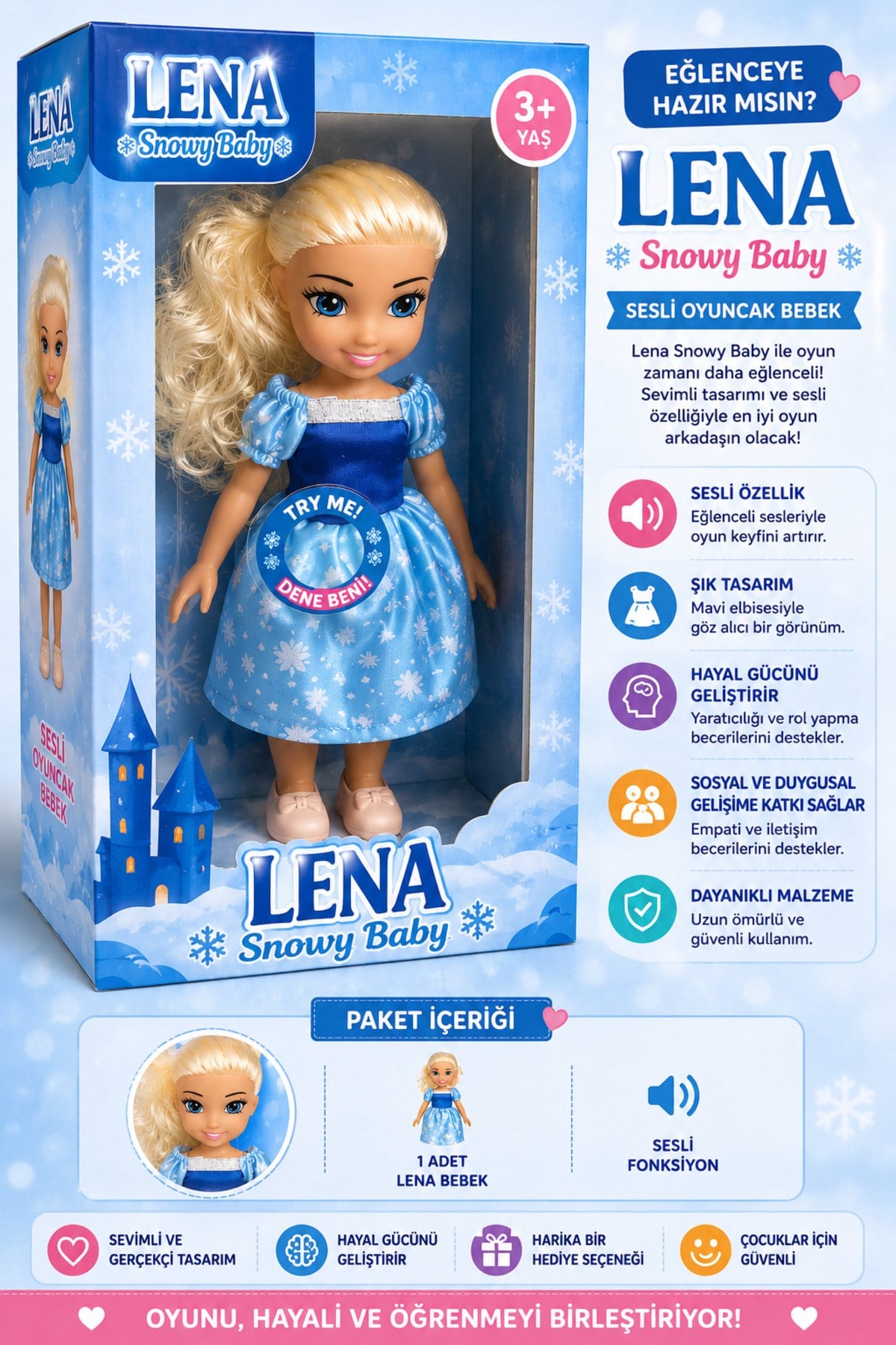 Lena Snowy Baby Oyuncak Bebek – Sesli ve Eğlenceli Bebek Oyuncağı