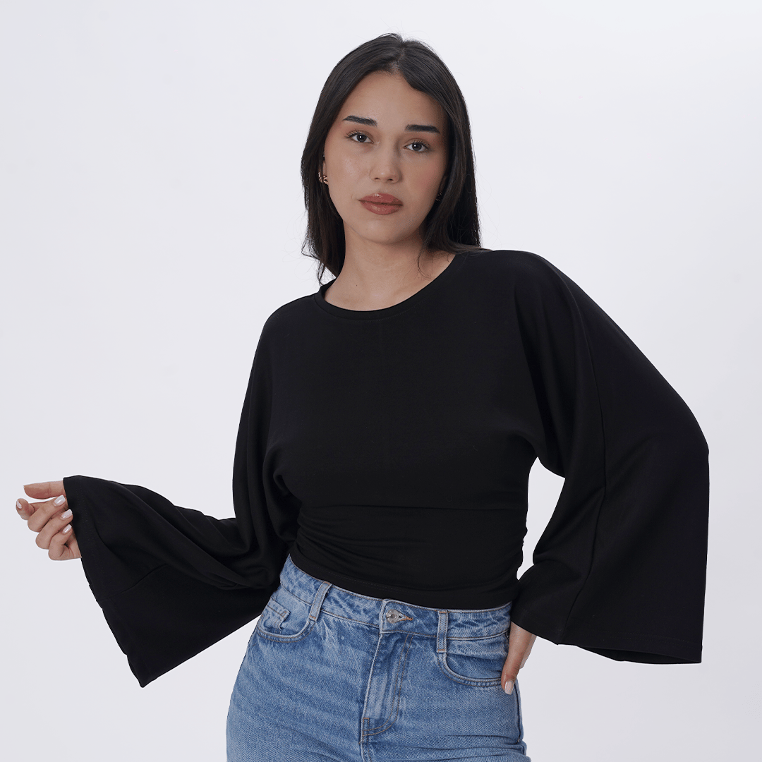 KOLLARI BOL CROP TİŞÖRT