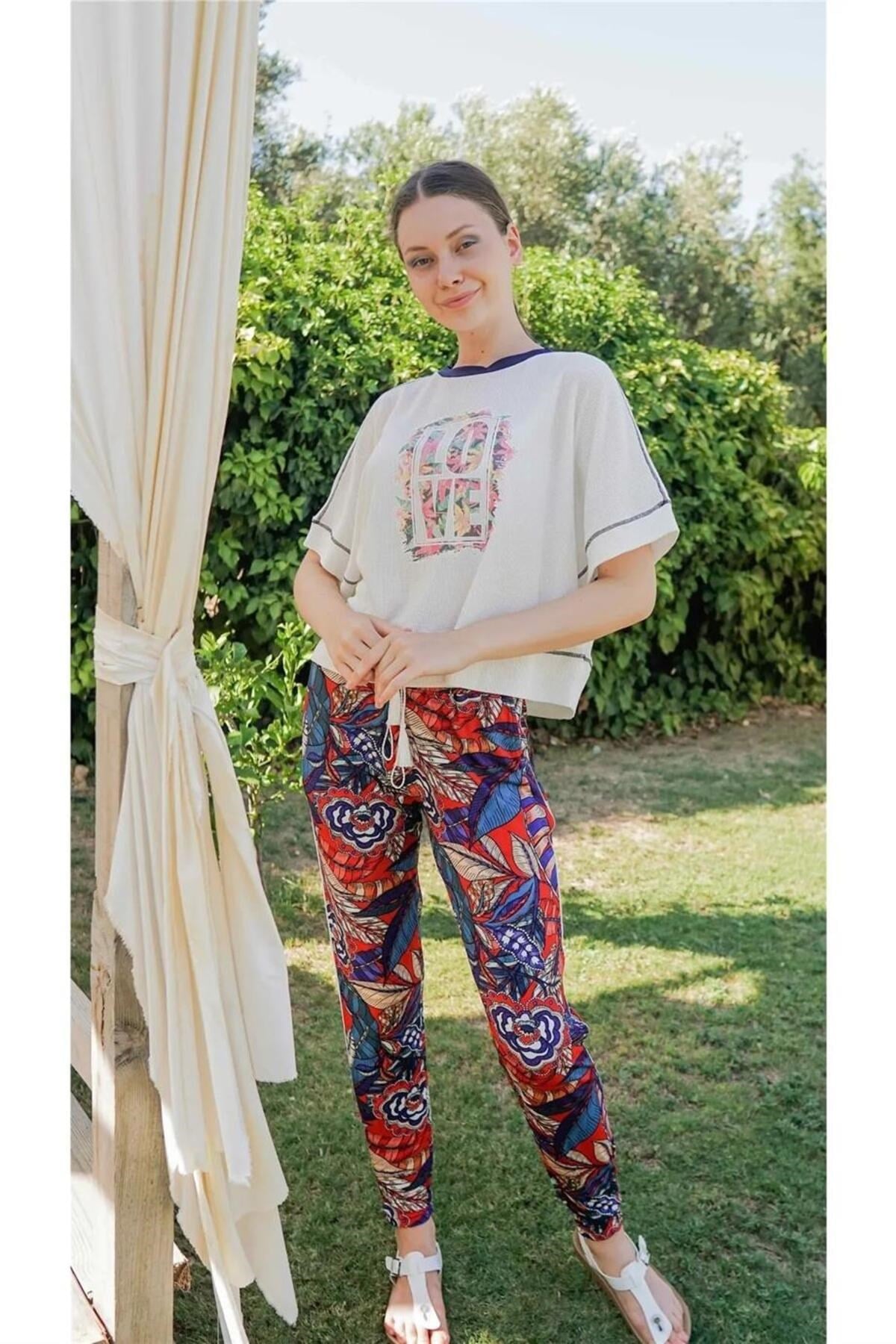 Jiber 10012 Kadın Kısa Kol Pijama Takımı